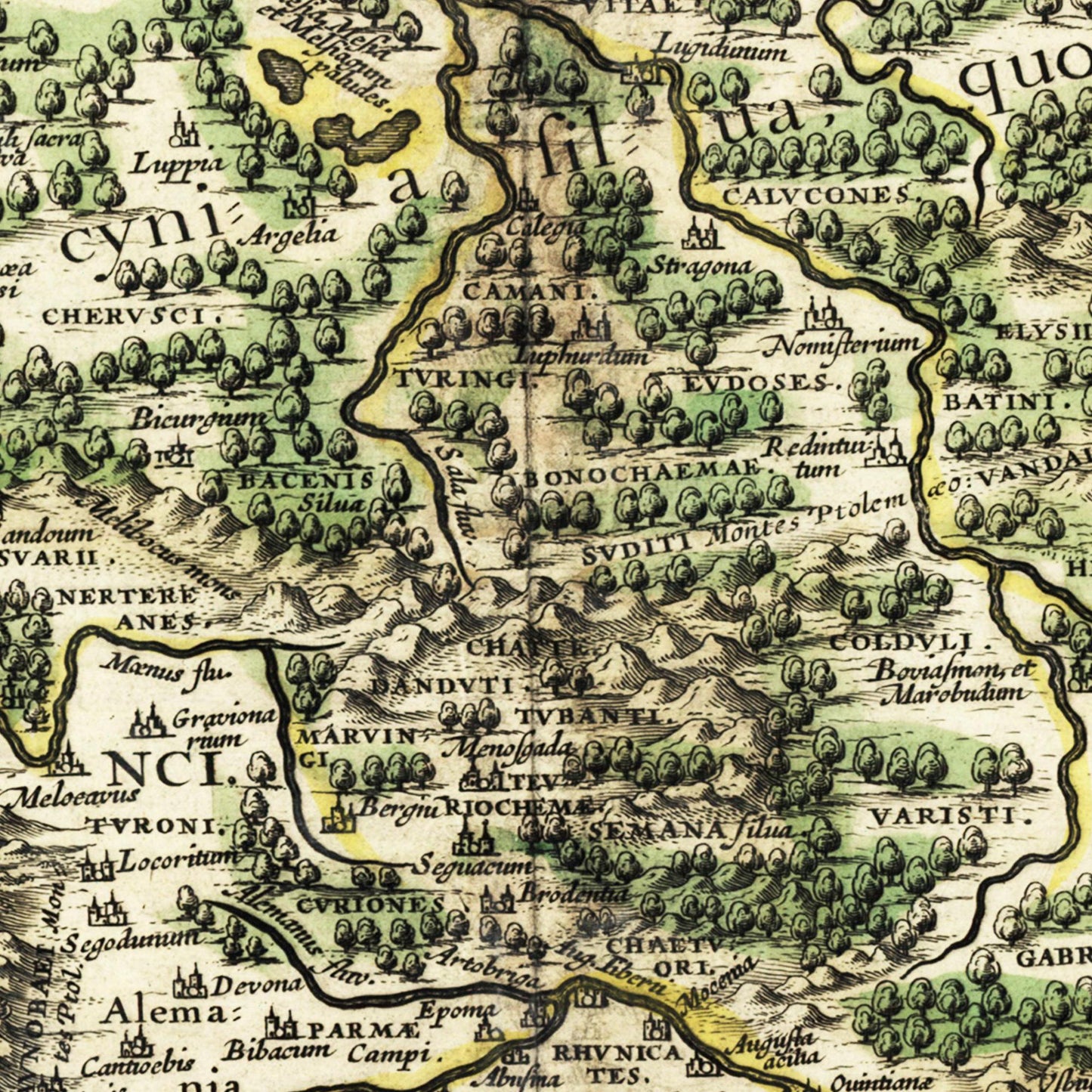 Historische Landkarte Historisches Germanien um 1647