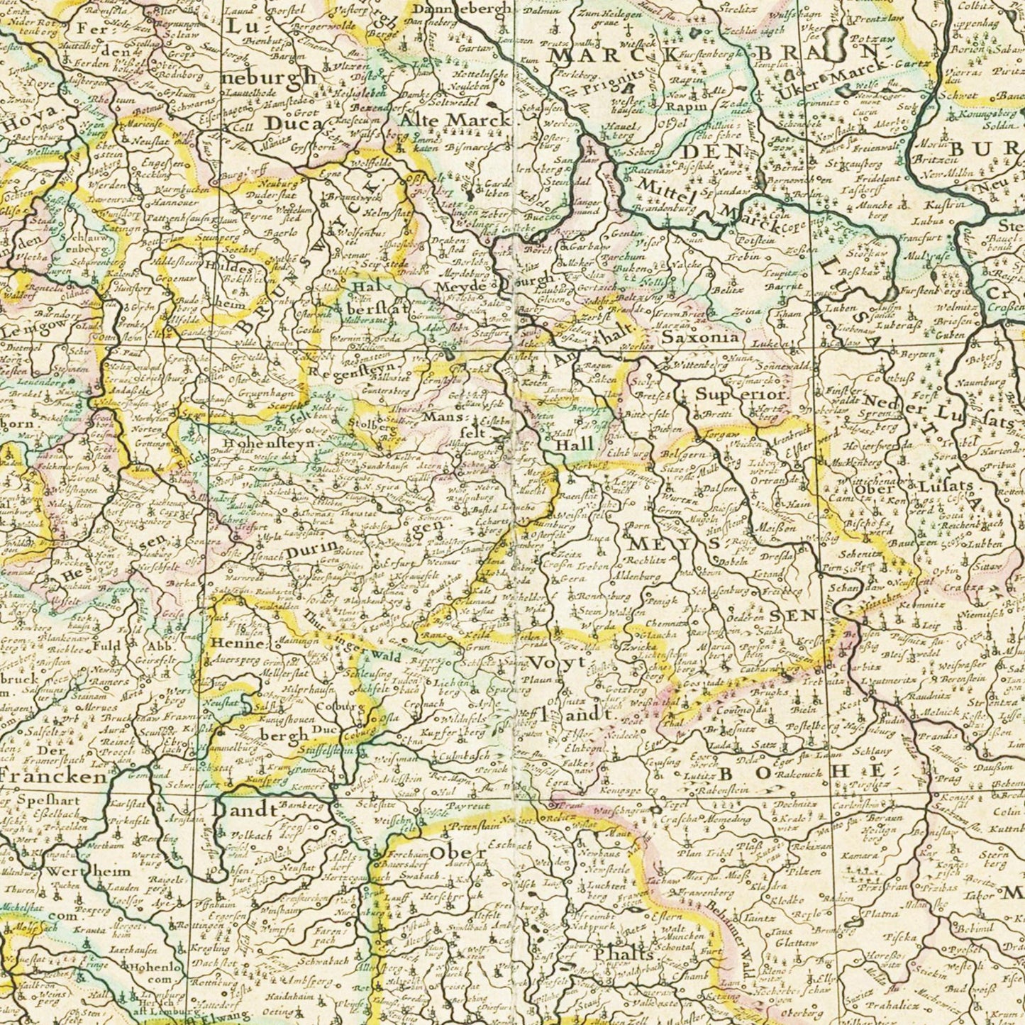 Historische Landkarte Deutschland um 1650