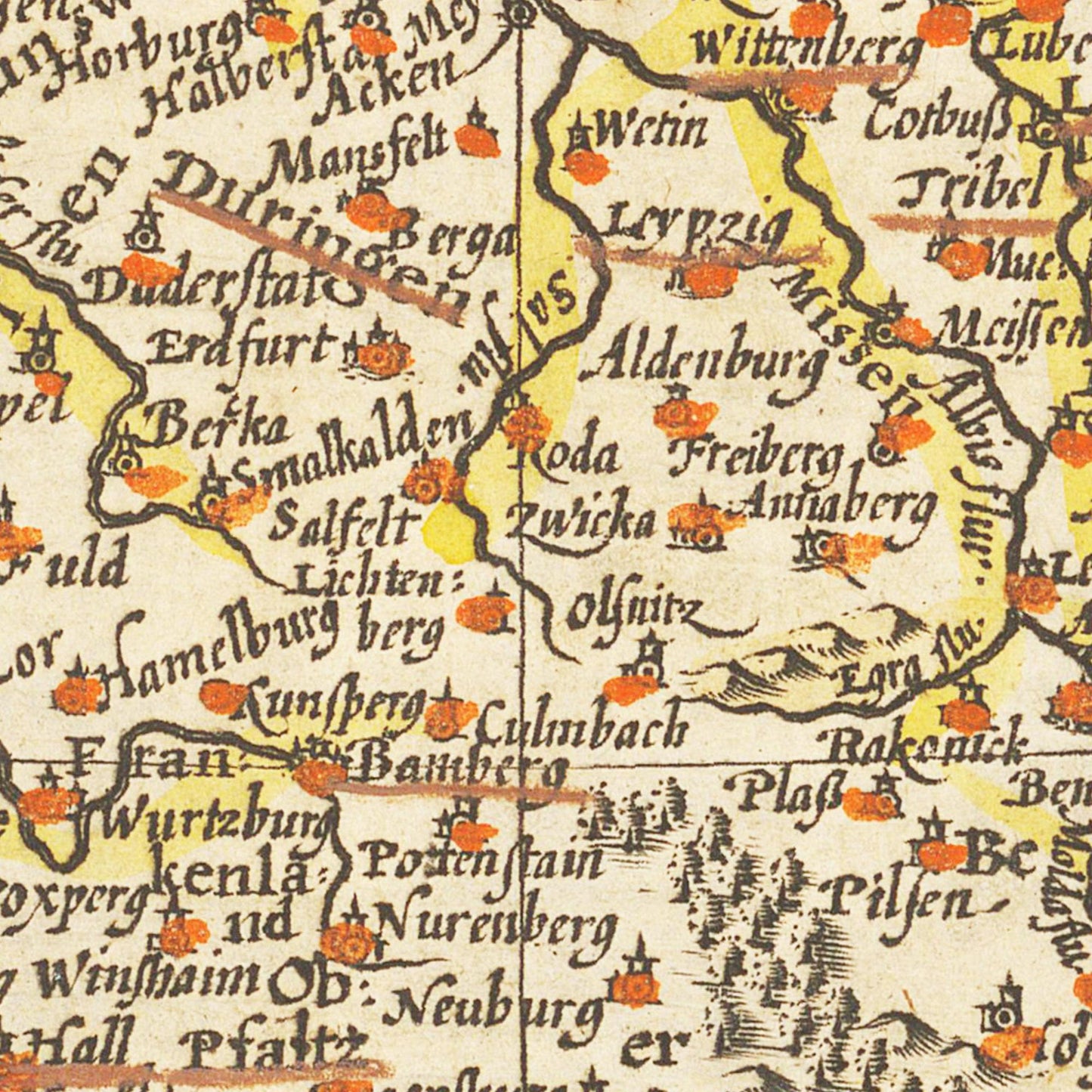 Historische Landkarte von Deutschland um 1609
