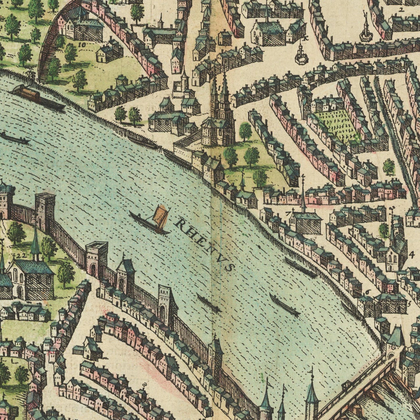 Historischer Stadtplan Basel um 1600