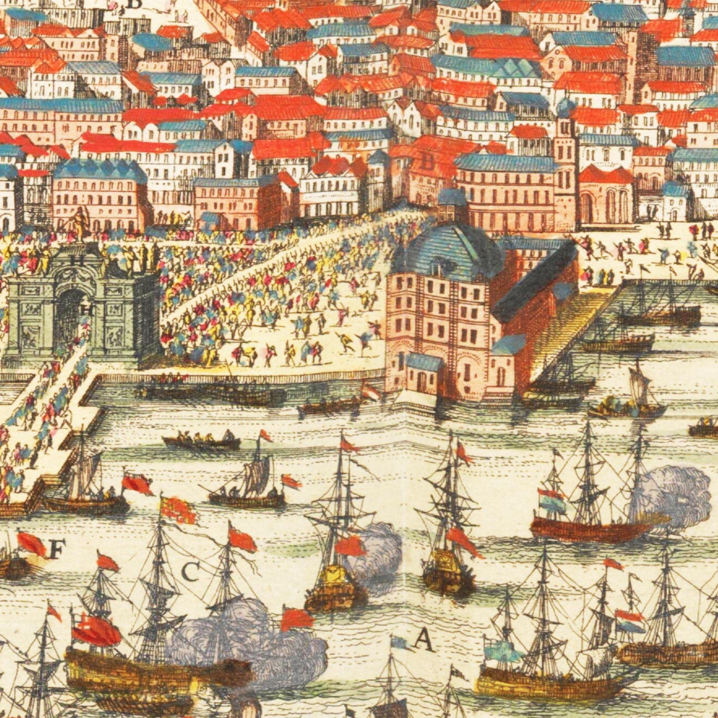 Historische Stadtansicht Lissabon um 1700