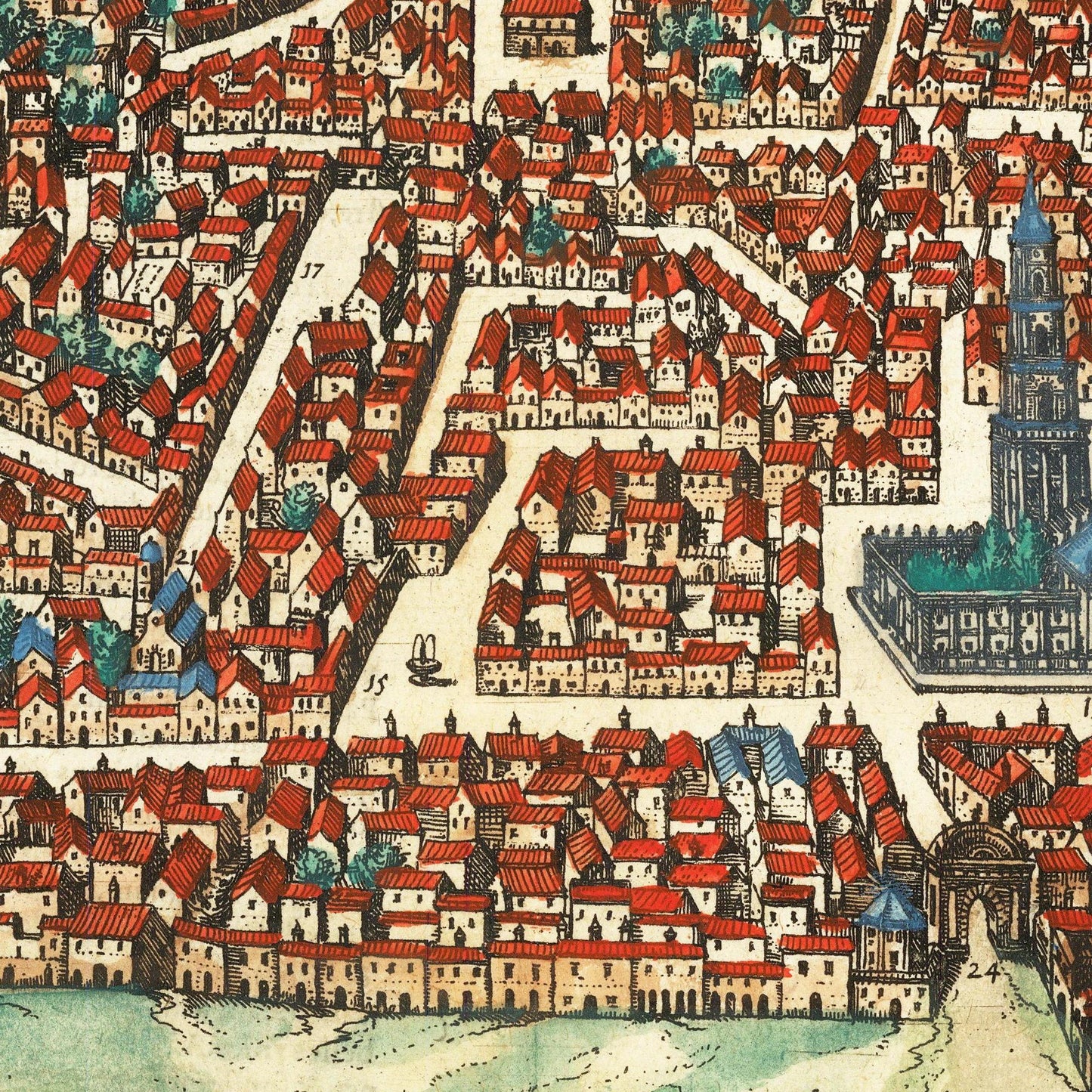 Historische Stadtansicht Sevilla um 1612