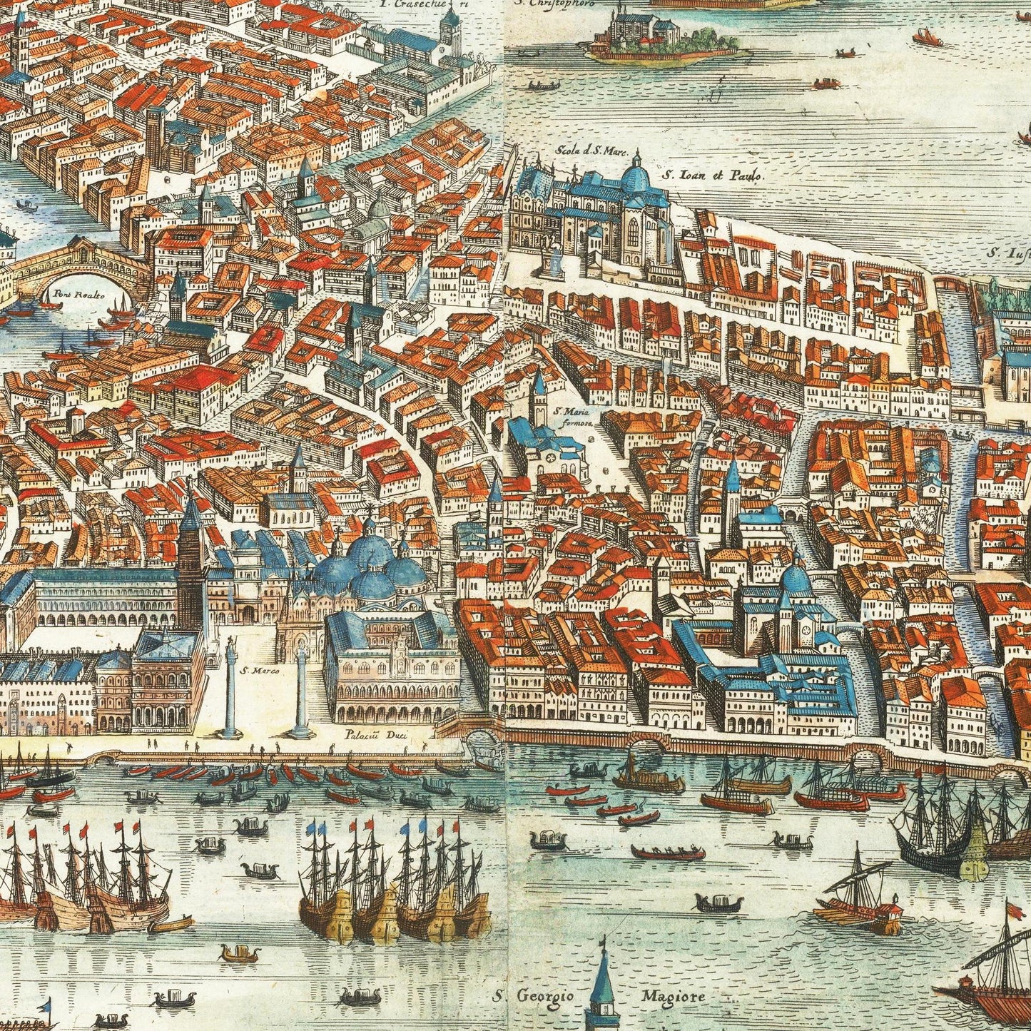 Historische Stadtansicht Venedig um 1636