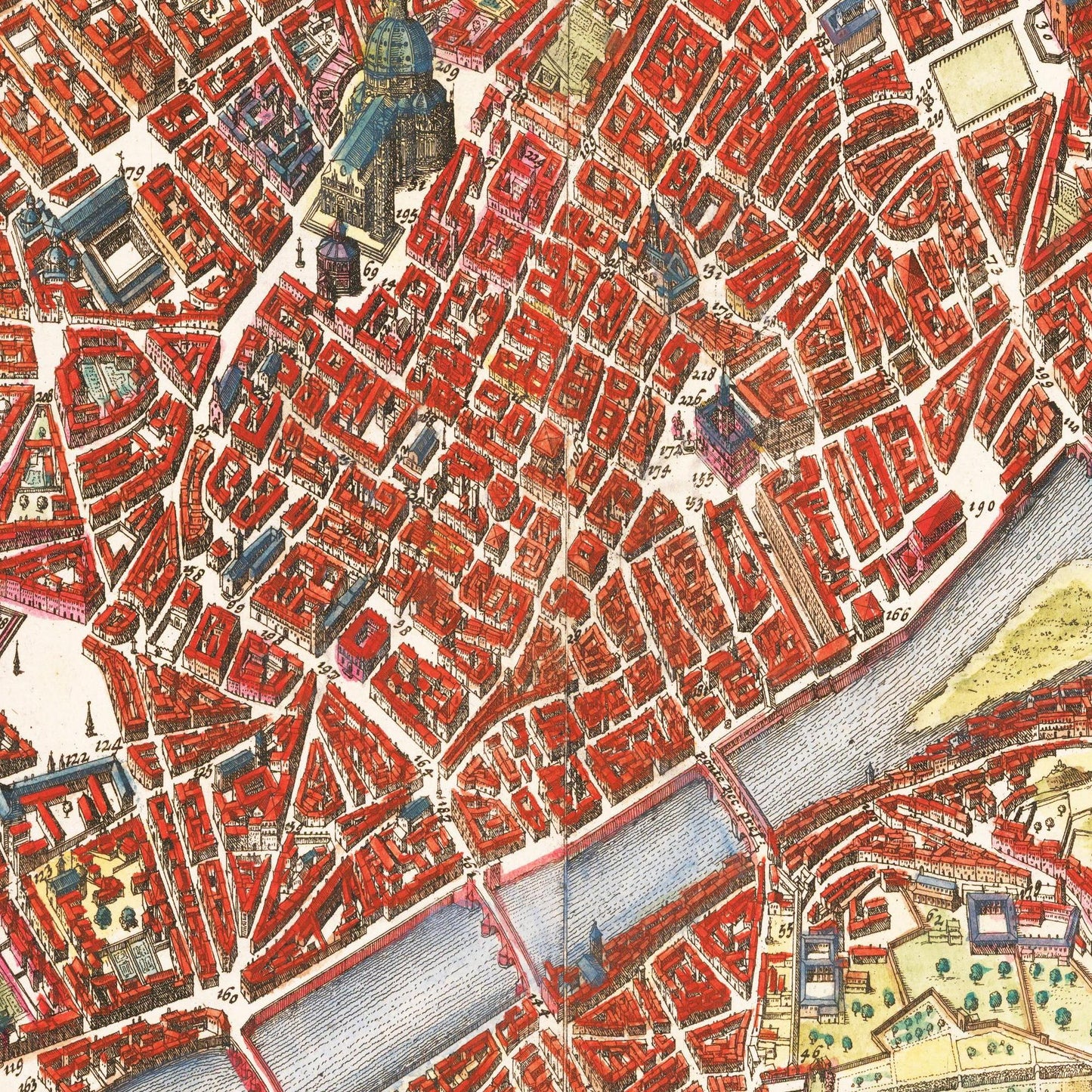 Historischer Stadtplan Florenz um 1660