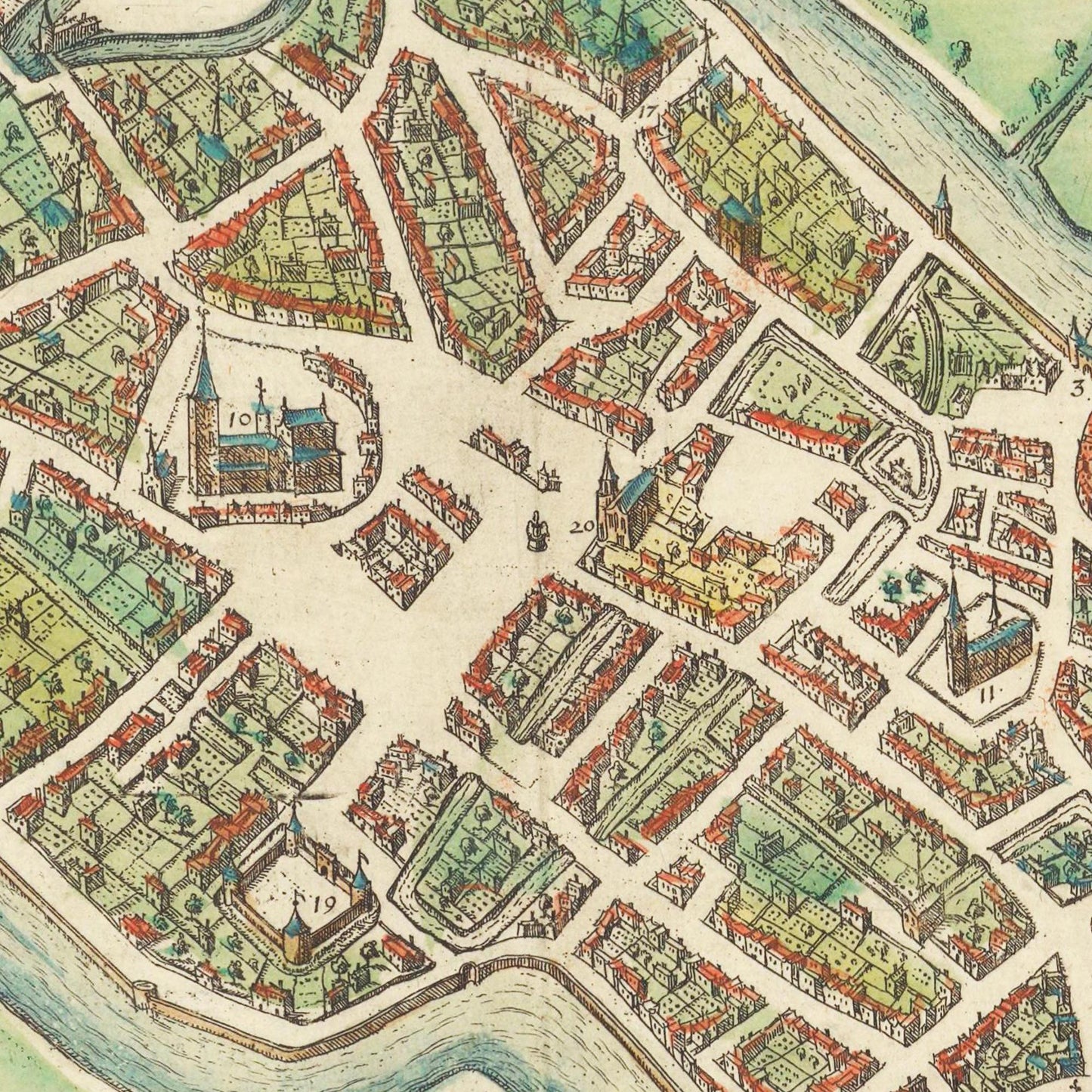 Historischer Stadtplan Lille um 1580