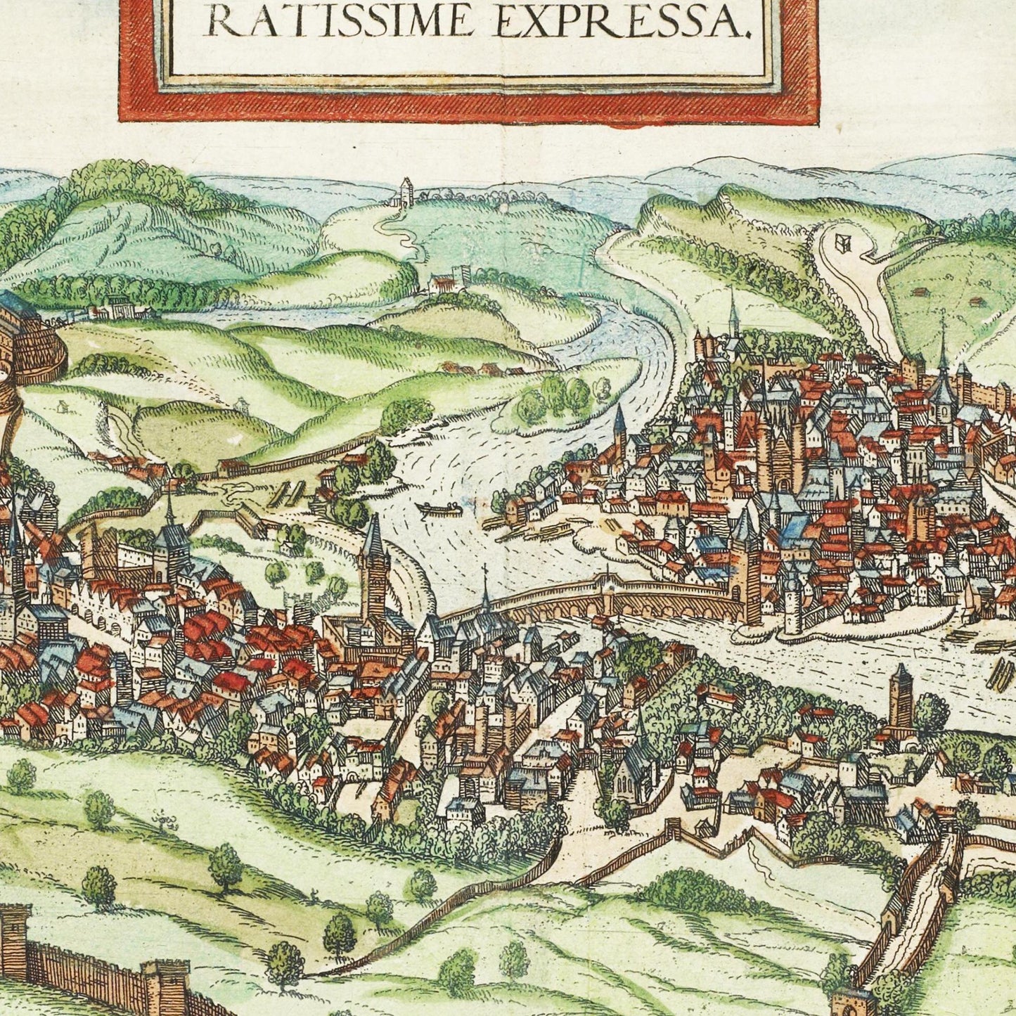 Historische Stadtansicht Prag um 1580
