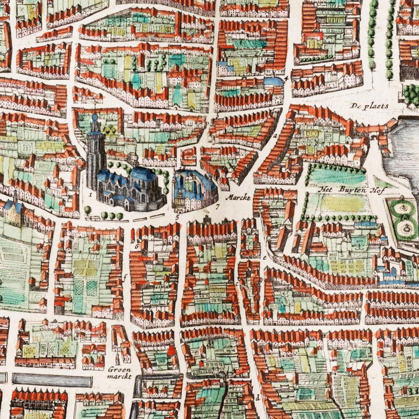 Historischer Stadtplan Den Haag um 1649