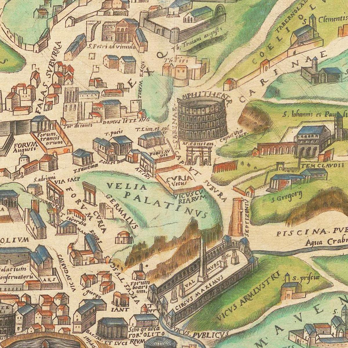 Historische Stadtansicht Rom um 1609