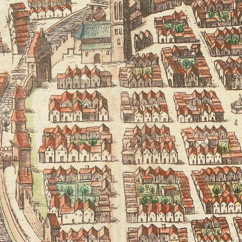 Historische Stadtansicht Posen um 1609