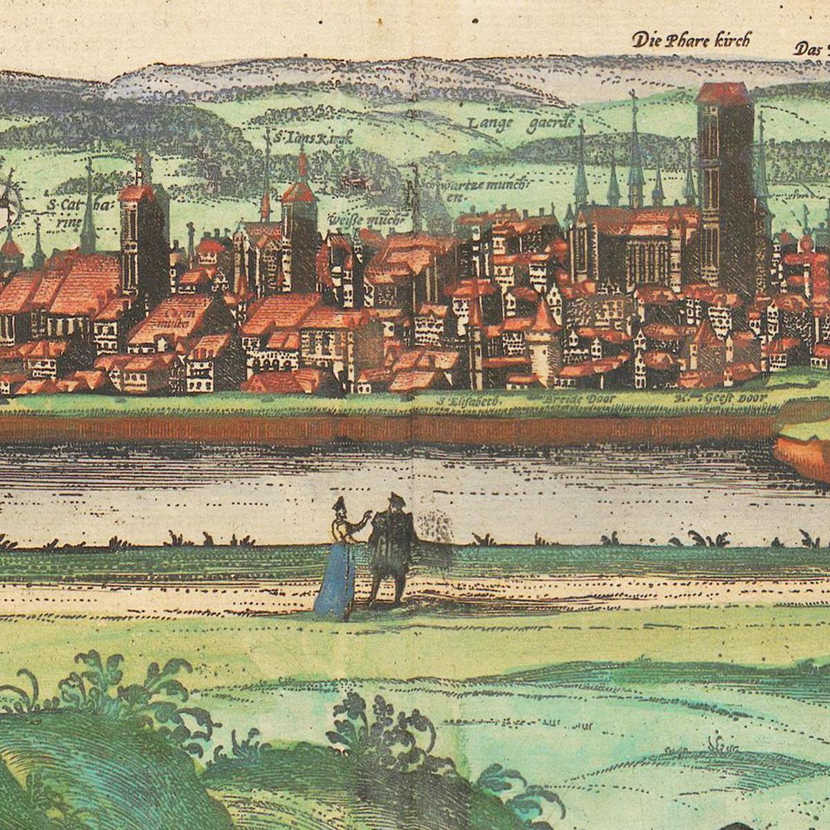 Historische Stadtansicht Danzig um 1609