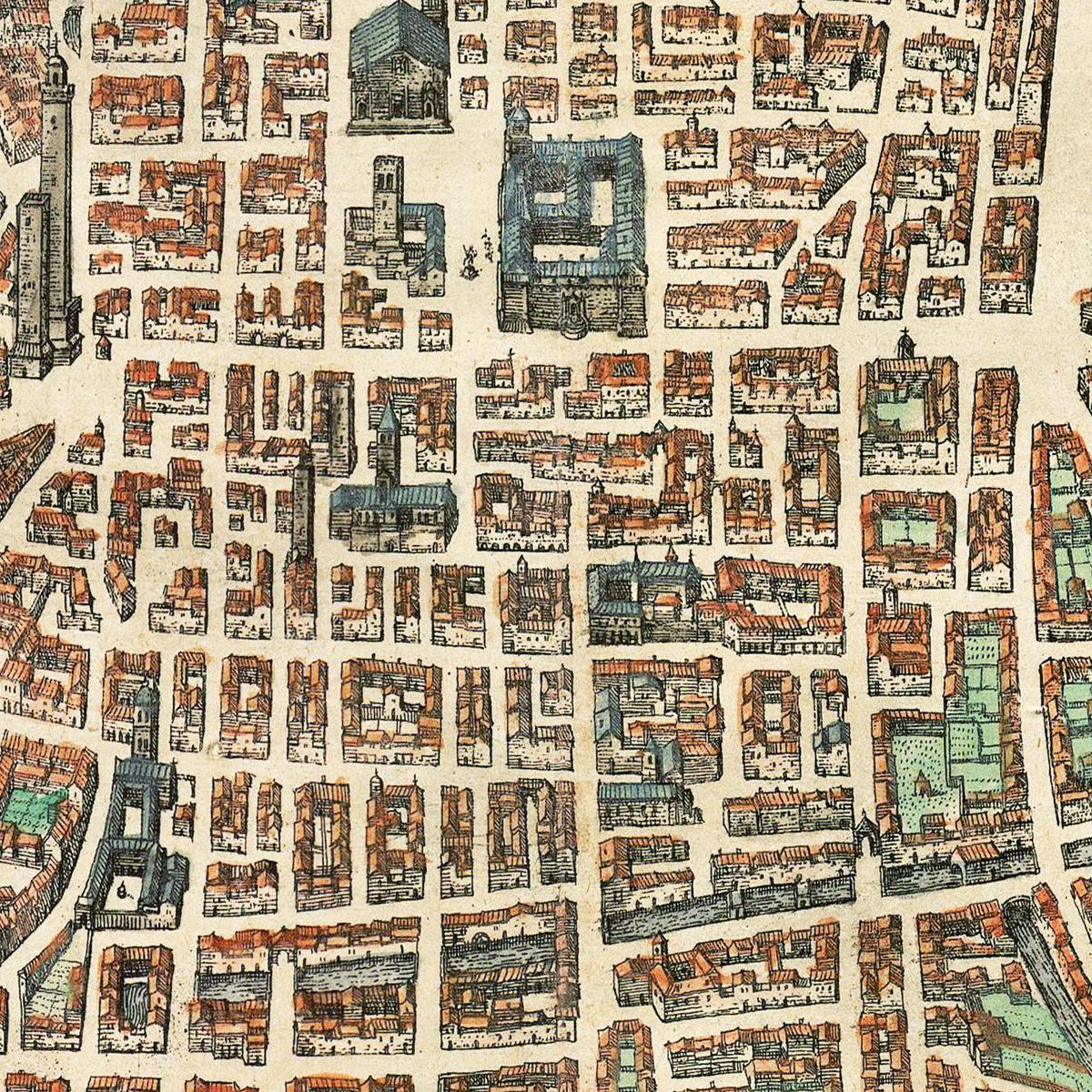 Historische Stadtansicht Bologna um 1609