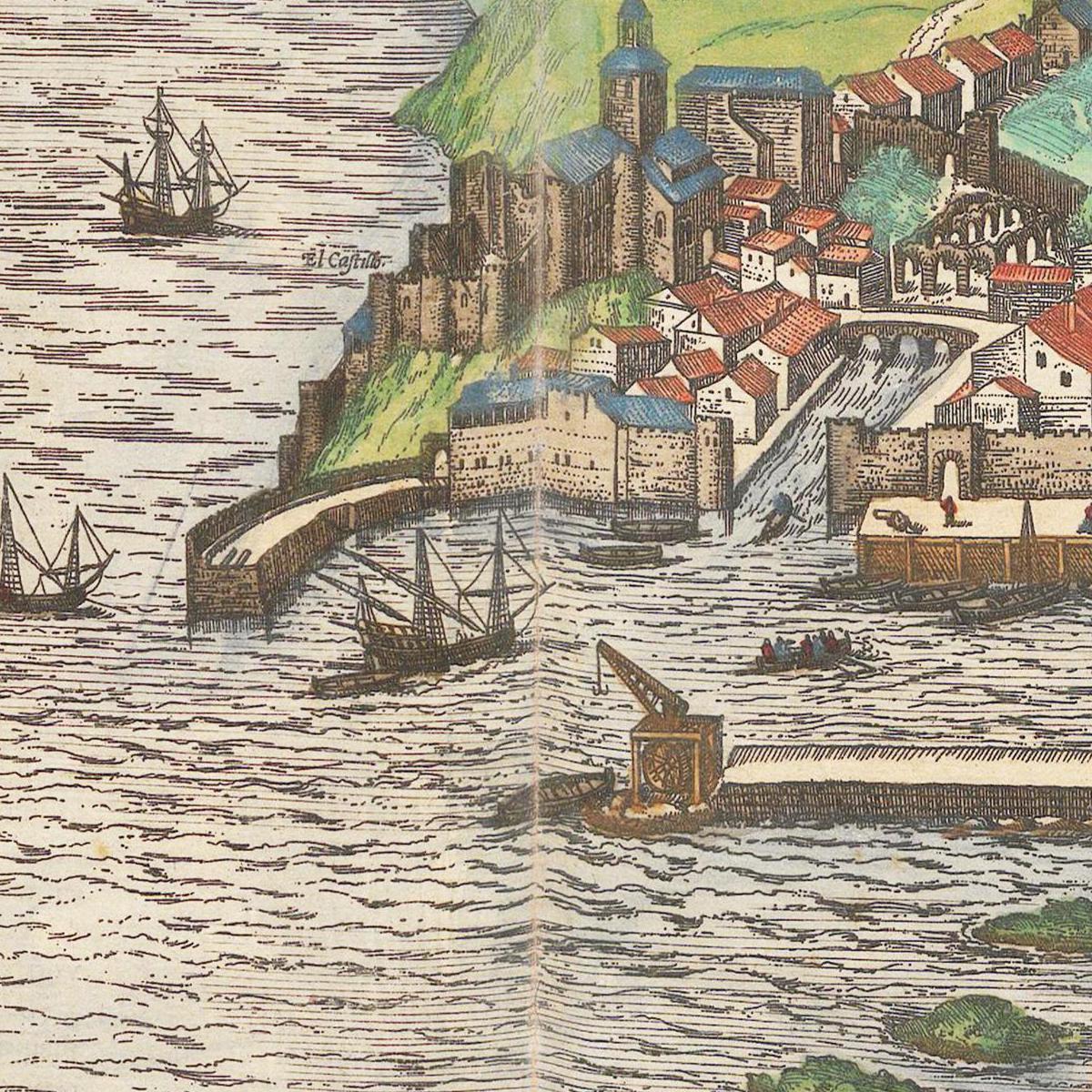 Historische Stadtansicht Santander um 1609
