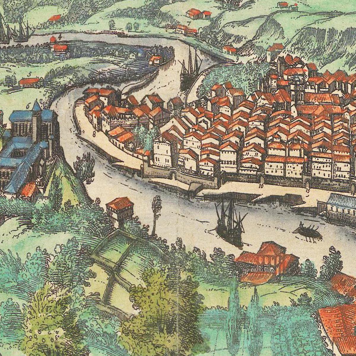 Historische Stadtansicht Bilbao um 1609