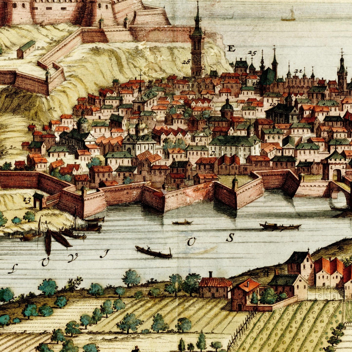 Historischer Stadtansicht Nizza um 1700