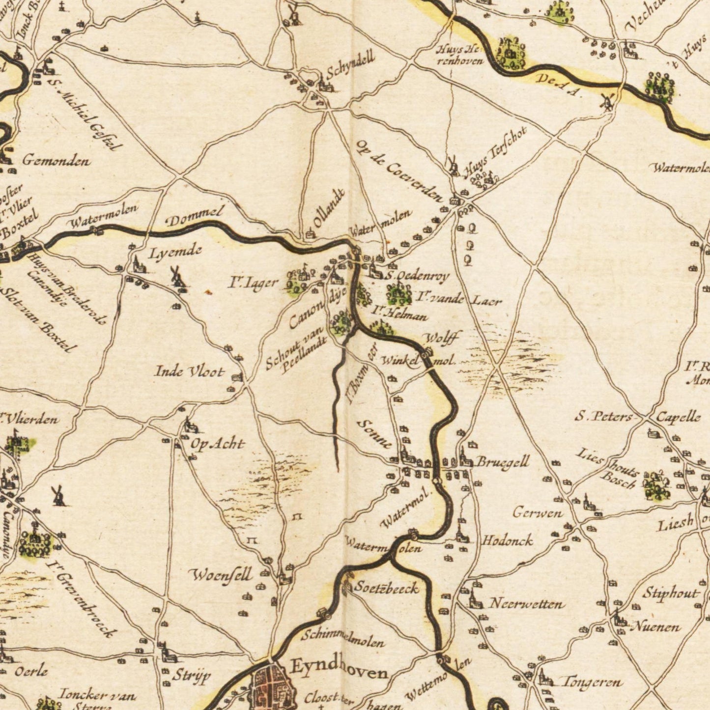 Historische Landkarte Brabant um 1635