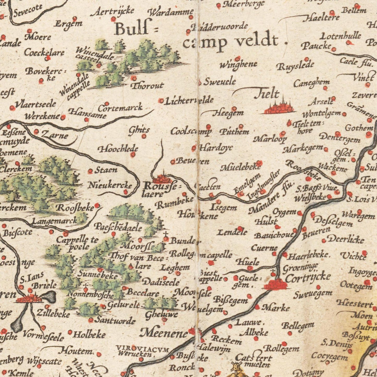 Historische Landkarte Flandern um 1609