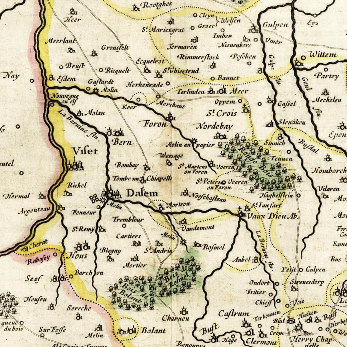 Historische Landkarte Limburg um 1647