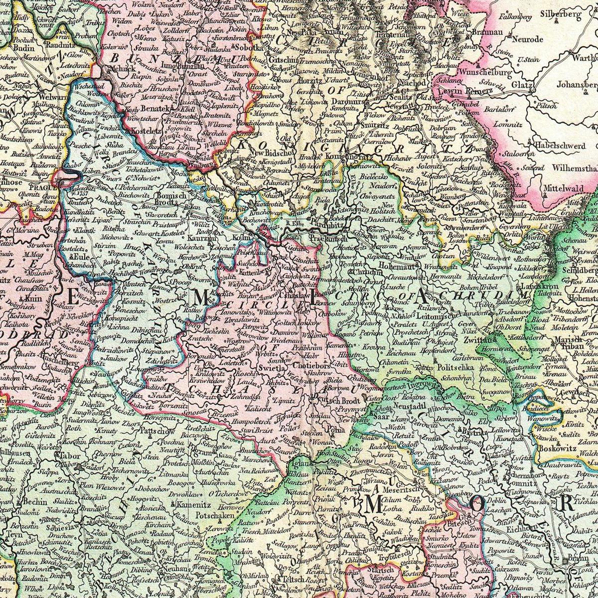 Historische Landkarte Tschechien um 1800