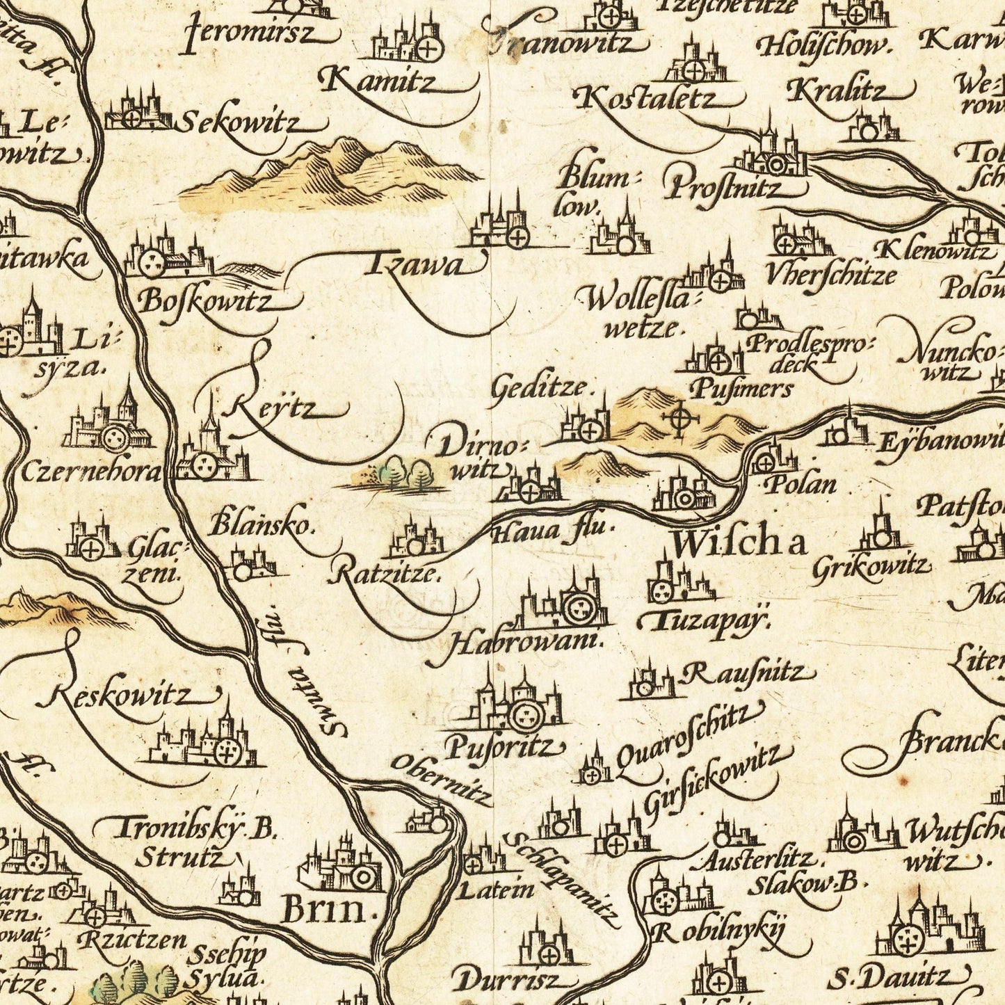 Historische Landkarte Mähren um 1609