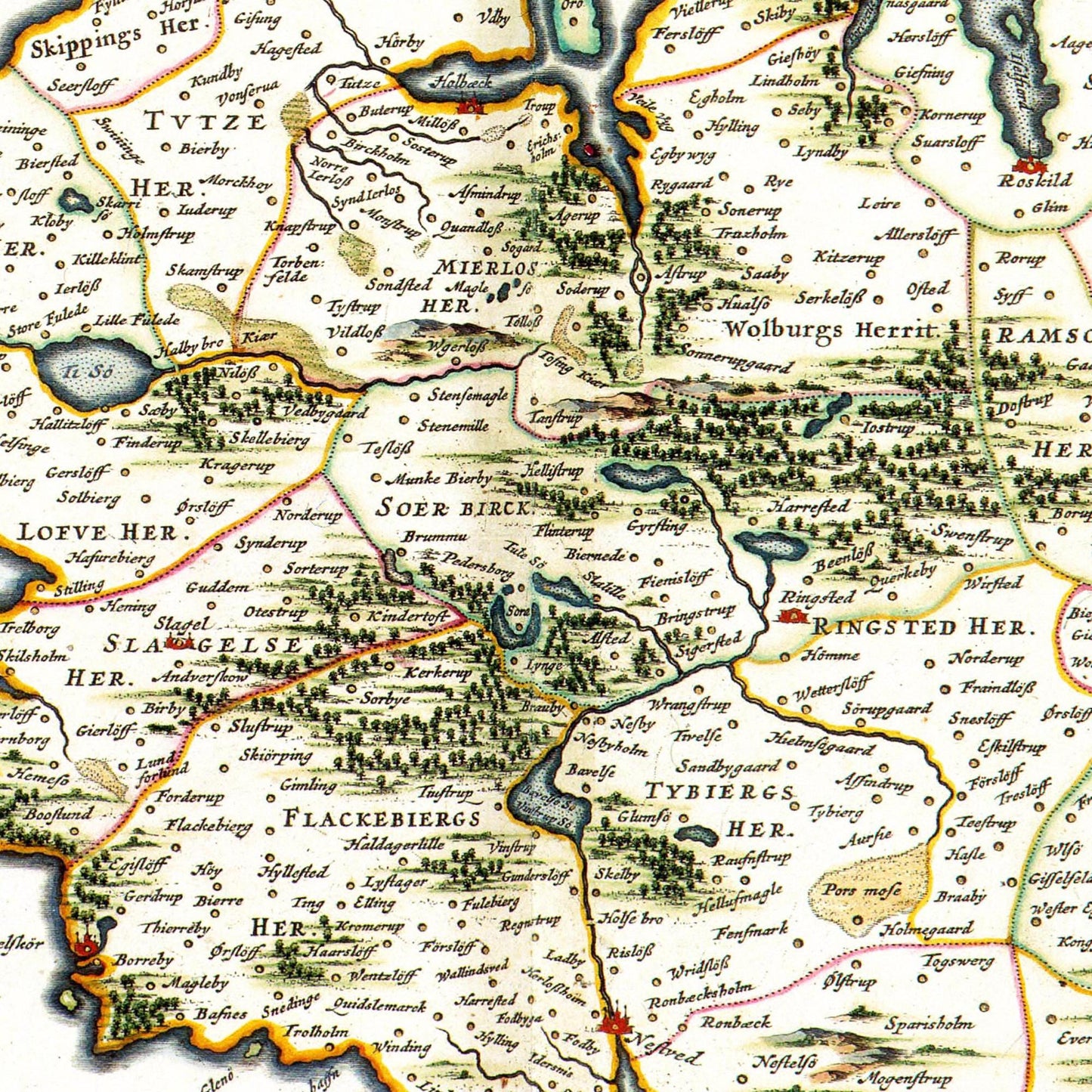 Historische Landkarte Seeland um 1690