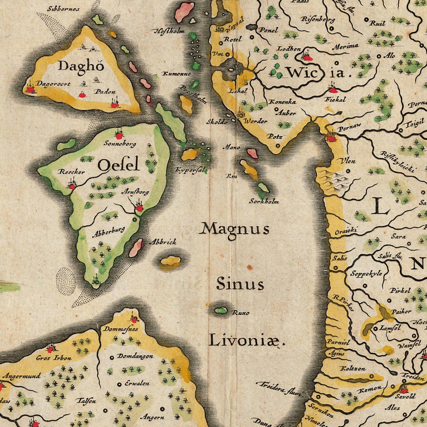 Historische Landkarte Estland um 1642