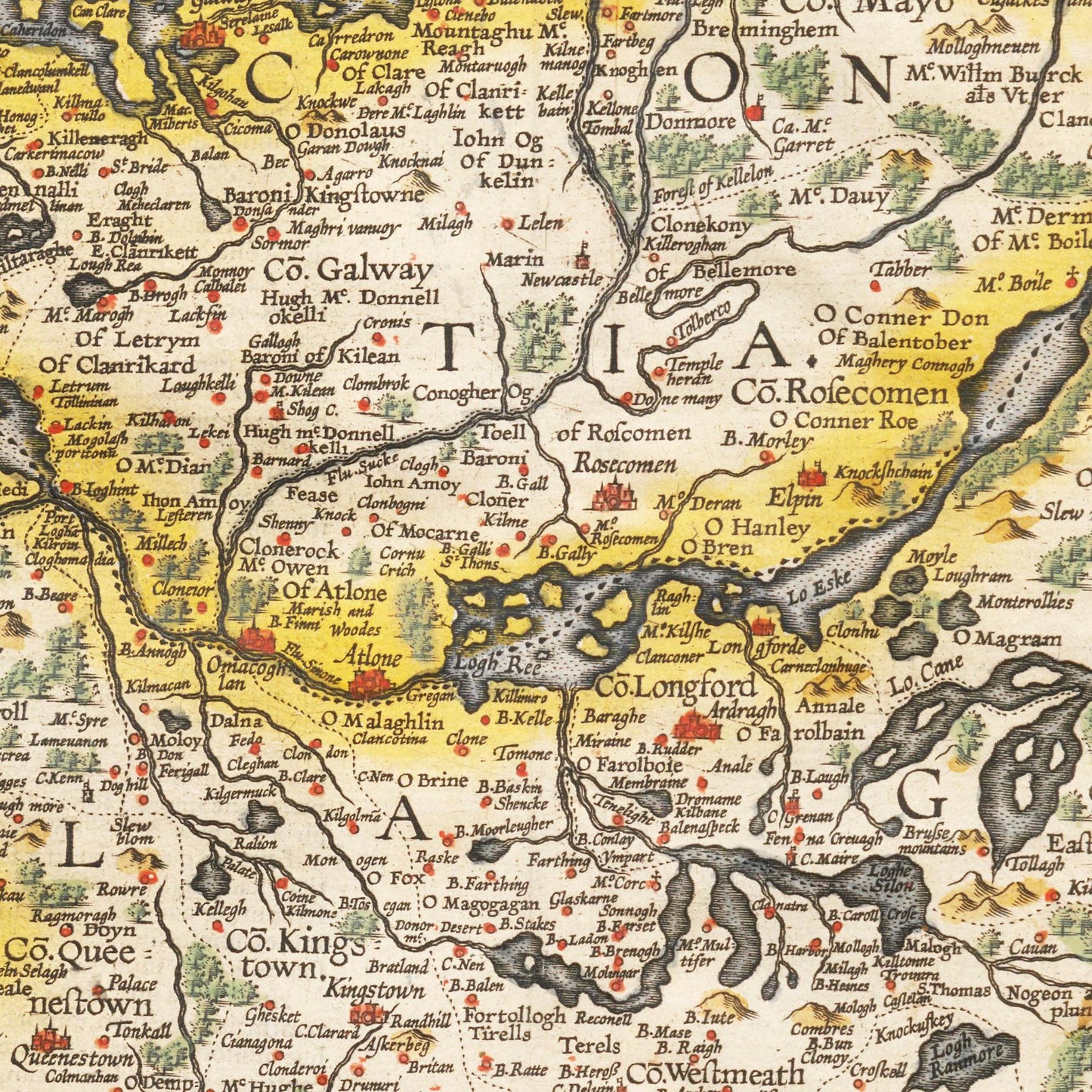 Historische Landkarte Irland um 1609