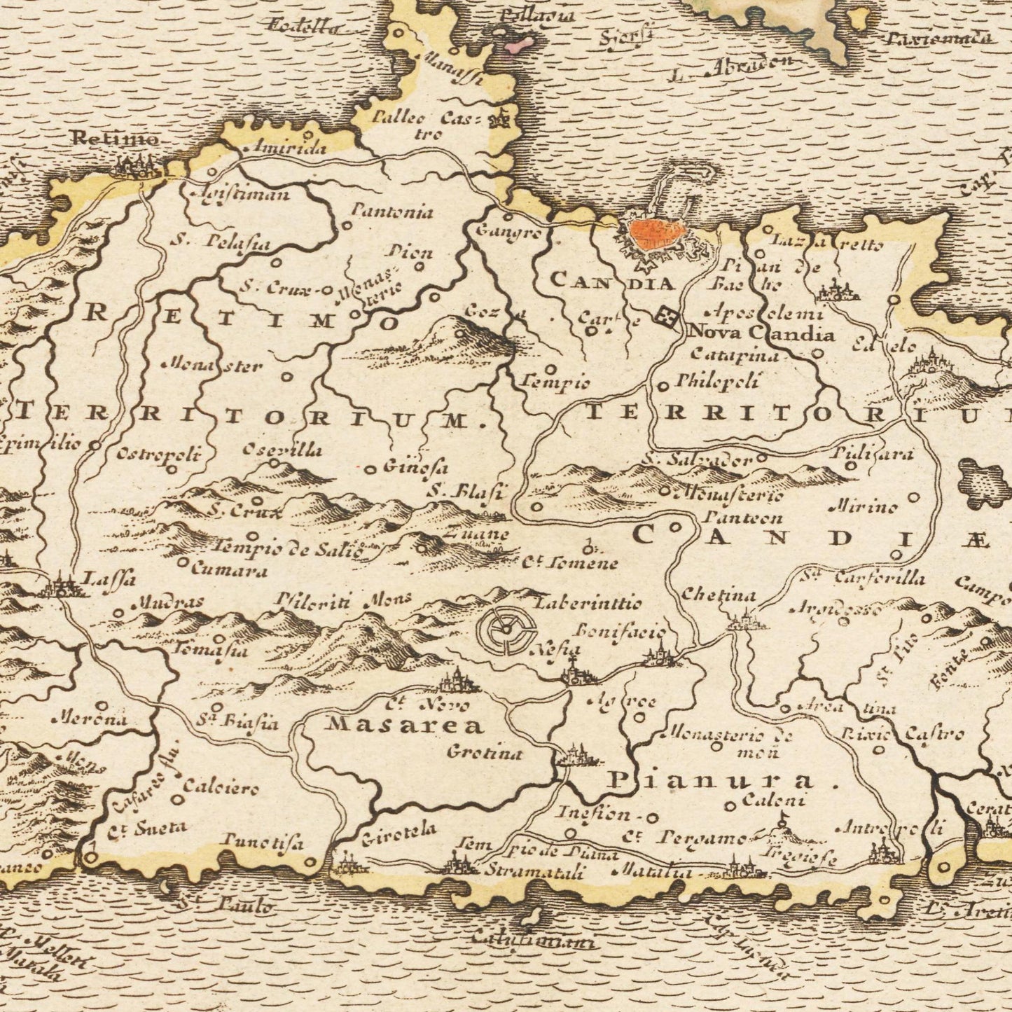 Historische Landkarte Kreta um 1698