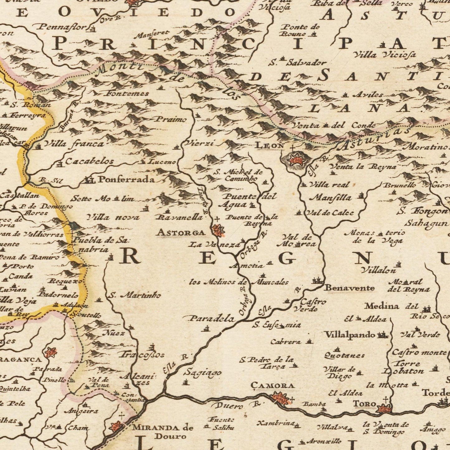 Historische Landkarte Galicien um 1698