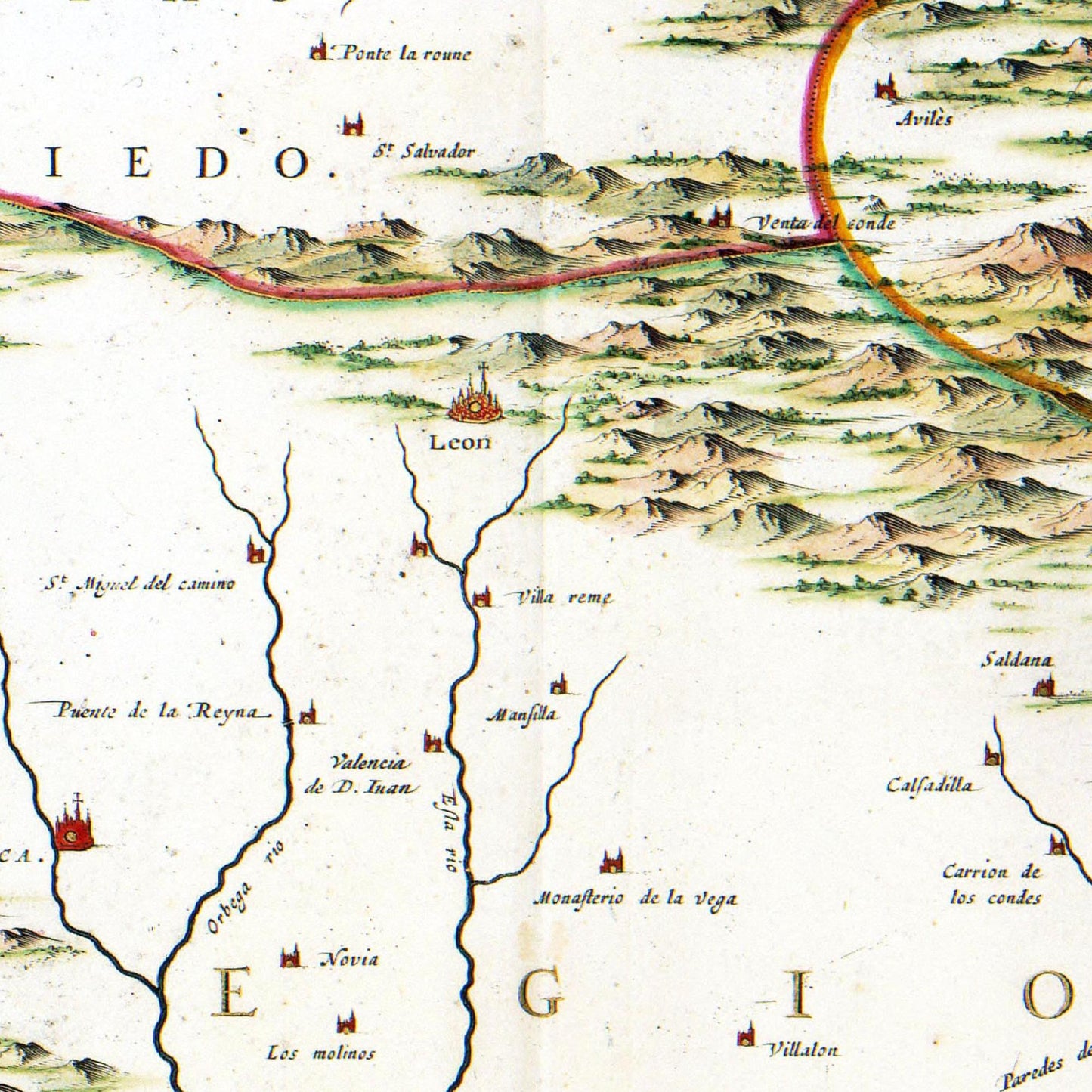 Historische Landkarte Asturien um 1690