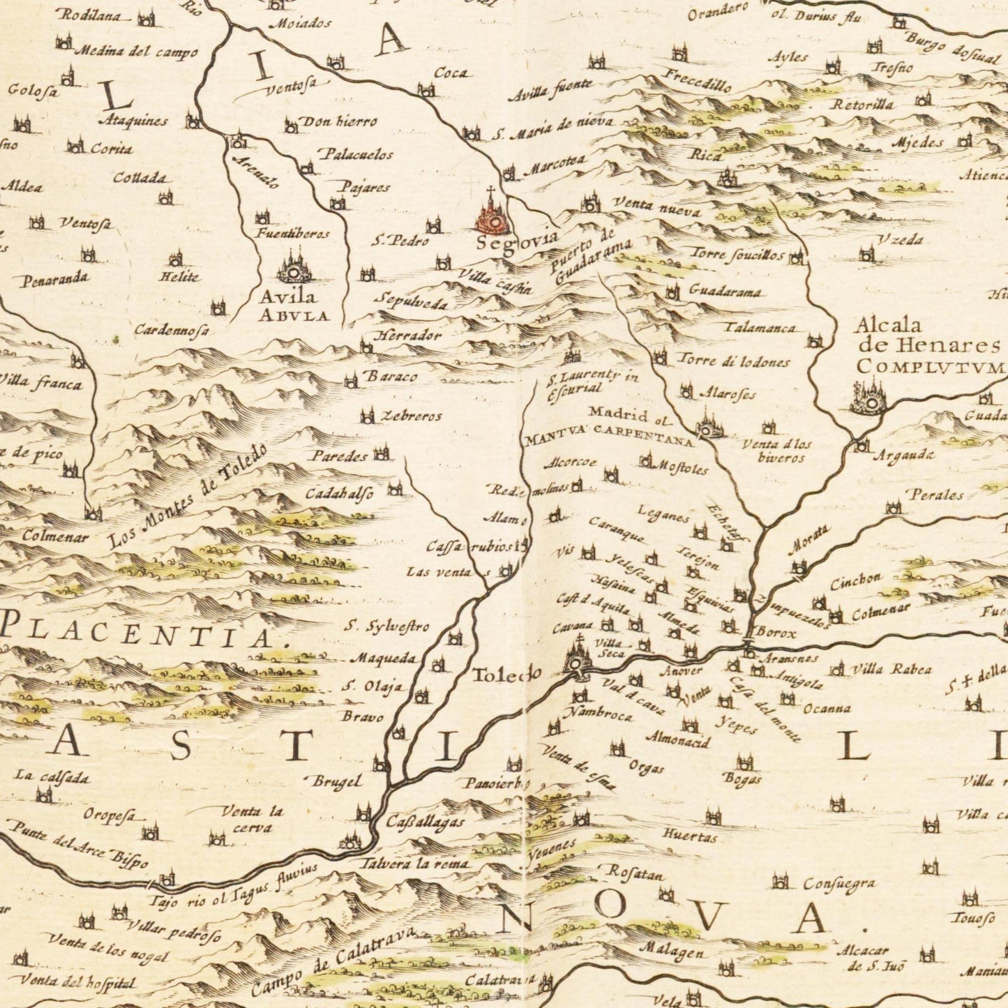 Historische Landkarte Kastilien und León um 1635