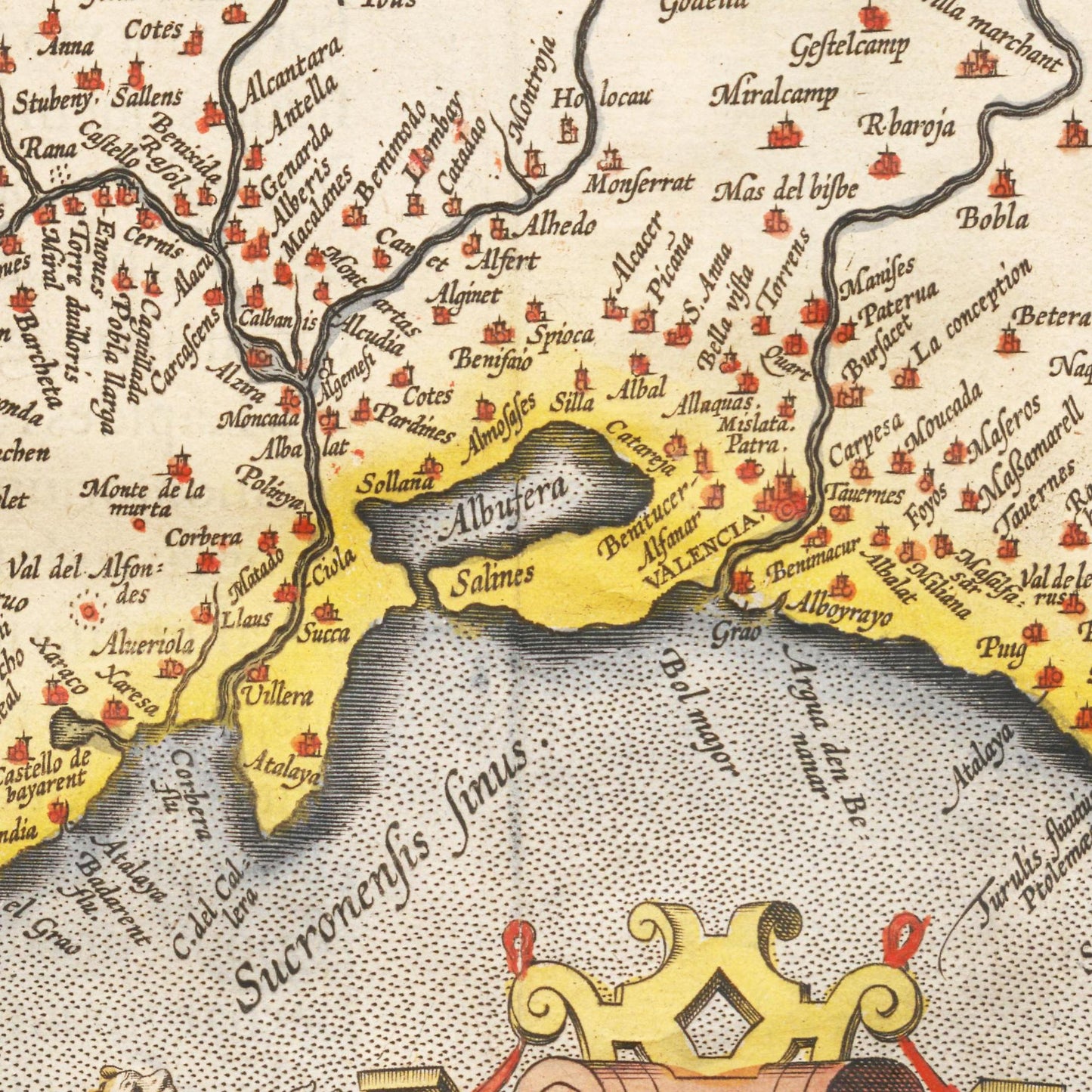 Historische Landkarte Valencia um 1609