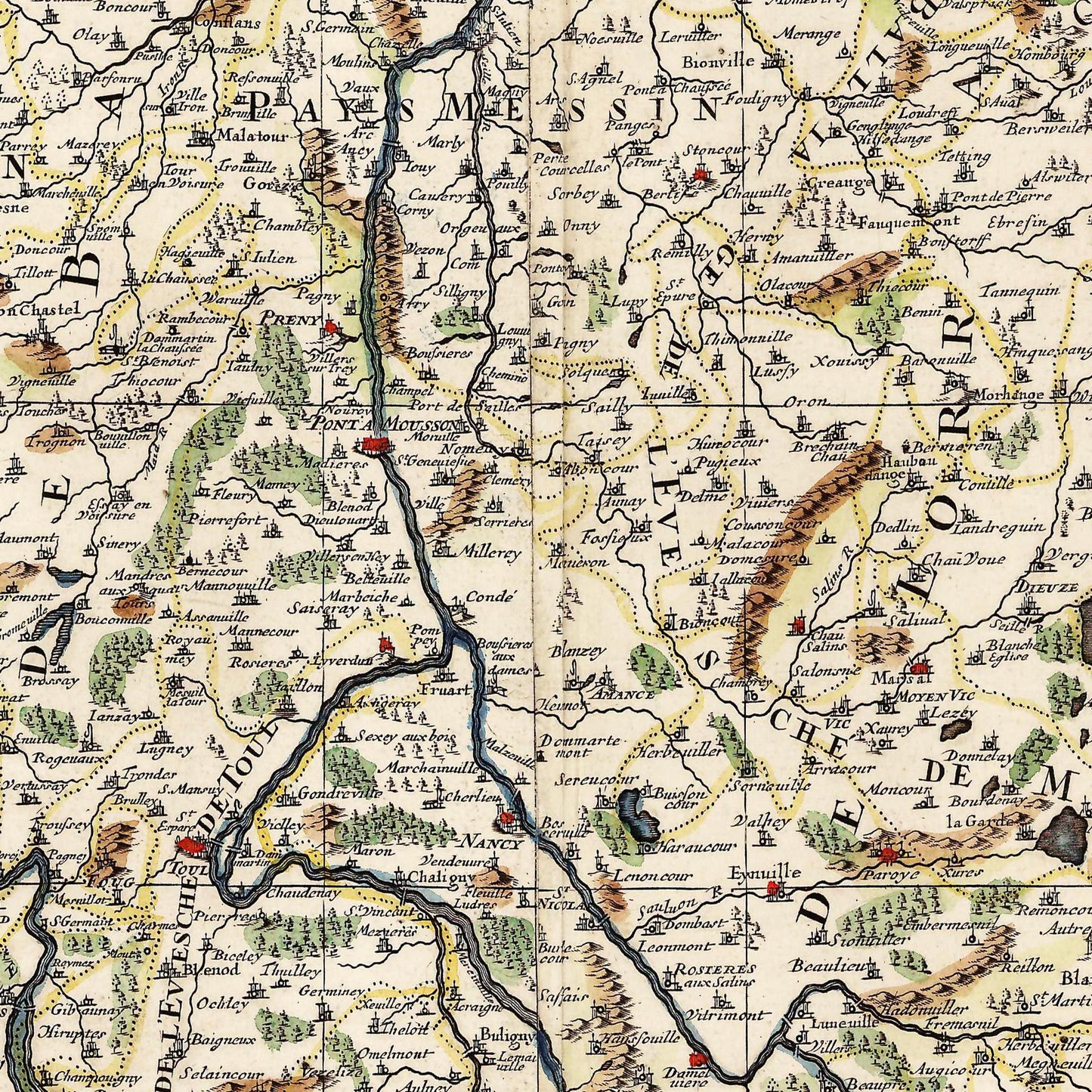 Historische Landkarte Lothringen um 1692