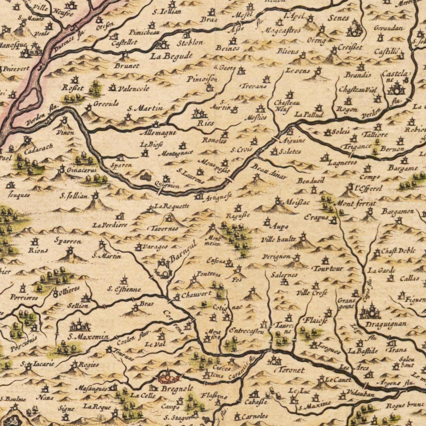 Historische Landkarte Provence um 1635