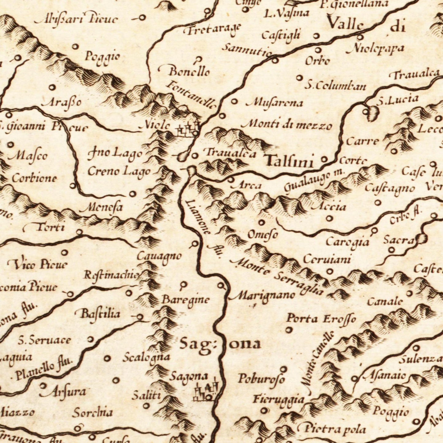 Historische Landkarte Korsika um 1650
