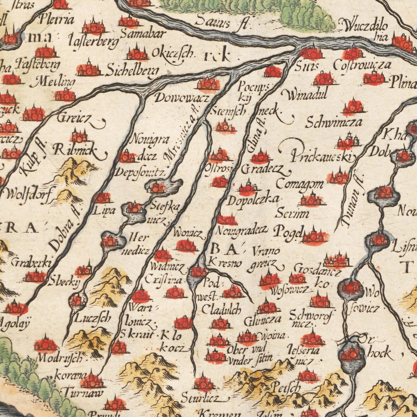 Historische Landkarte Kroatien um 1609