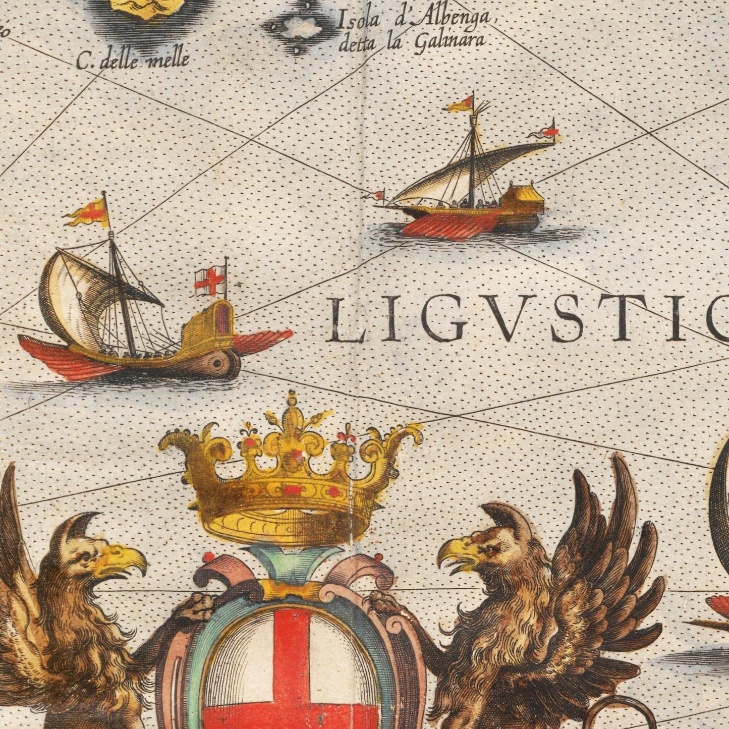 Historische Landkarte Ligurien um 1609