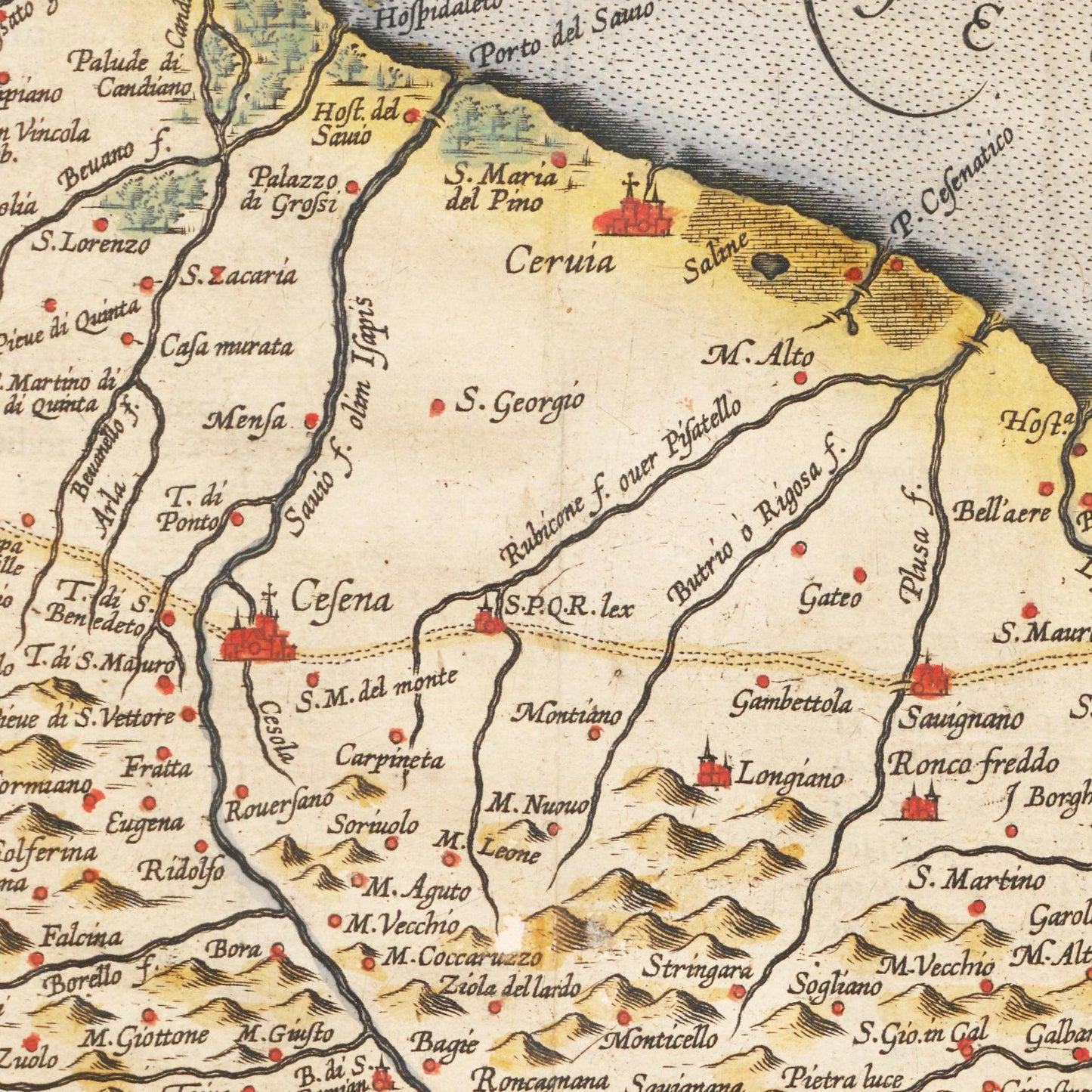 Historische Landkarte Emilia-Romagna um 1609