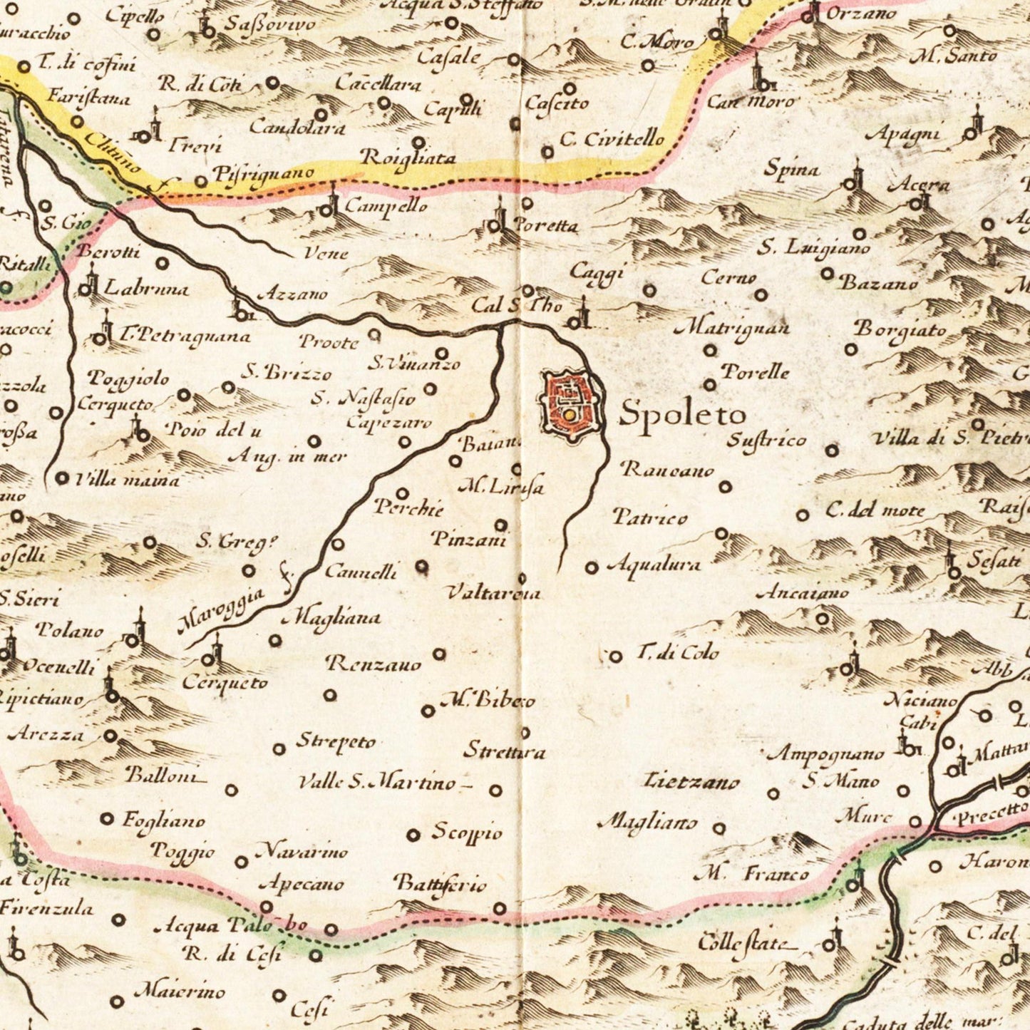Historische Landkarte Umbrien um 1662