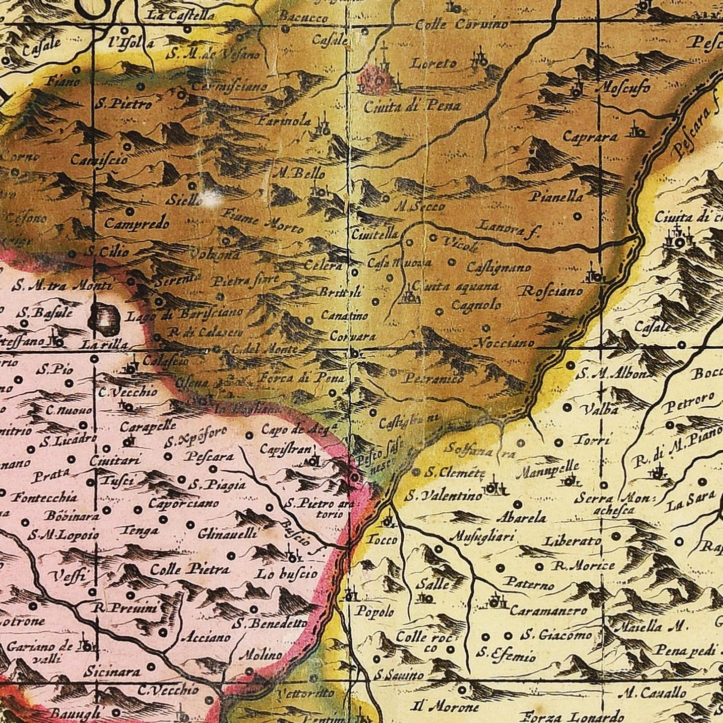 Historische Landkarte Abruzzen um 1700