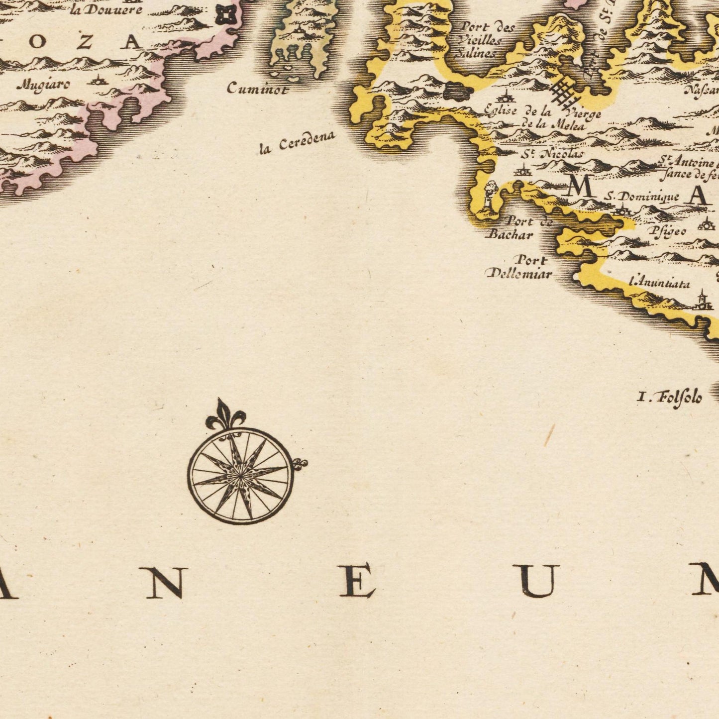 Historische Landkarte Malta um 1698