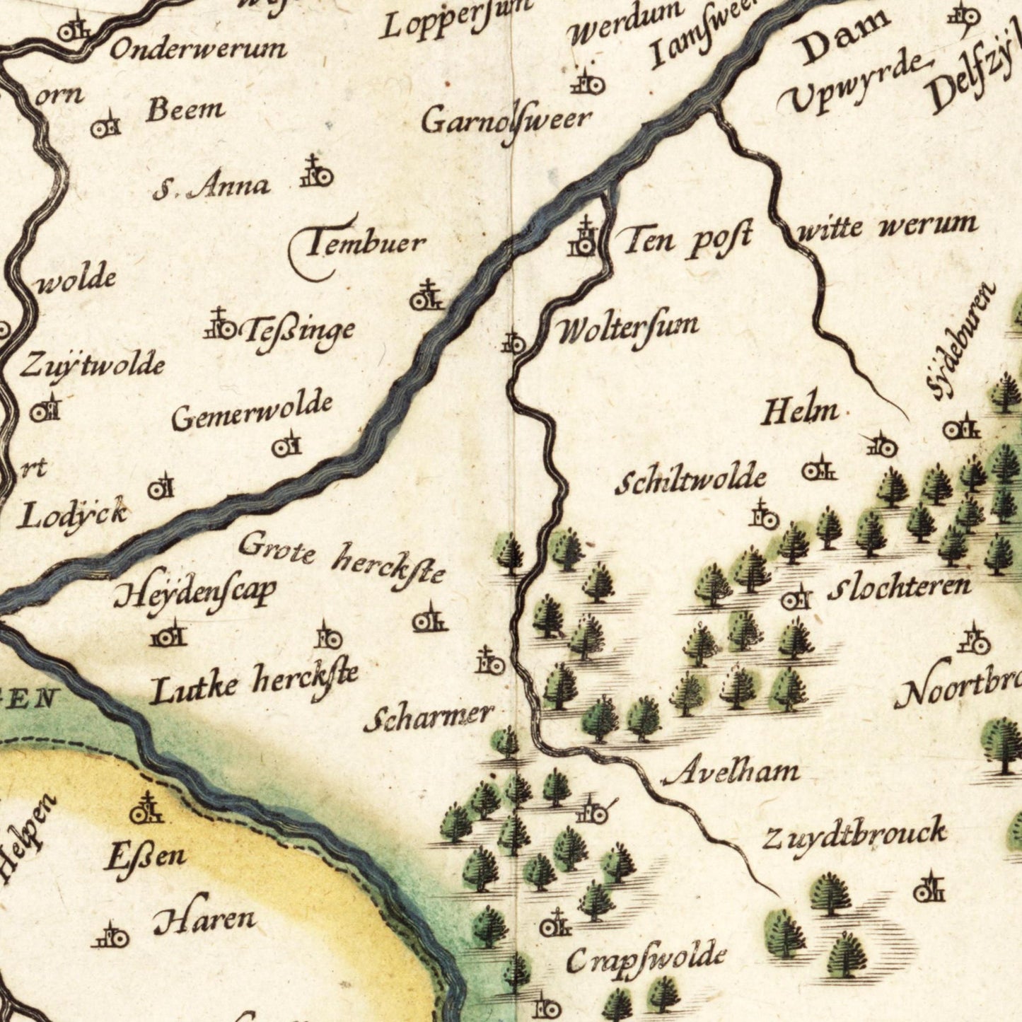 Historische Landkarte Provinz Groningen um 1617