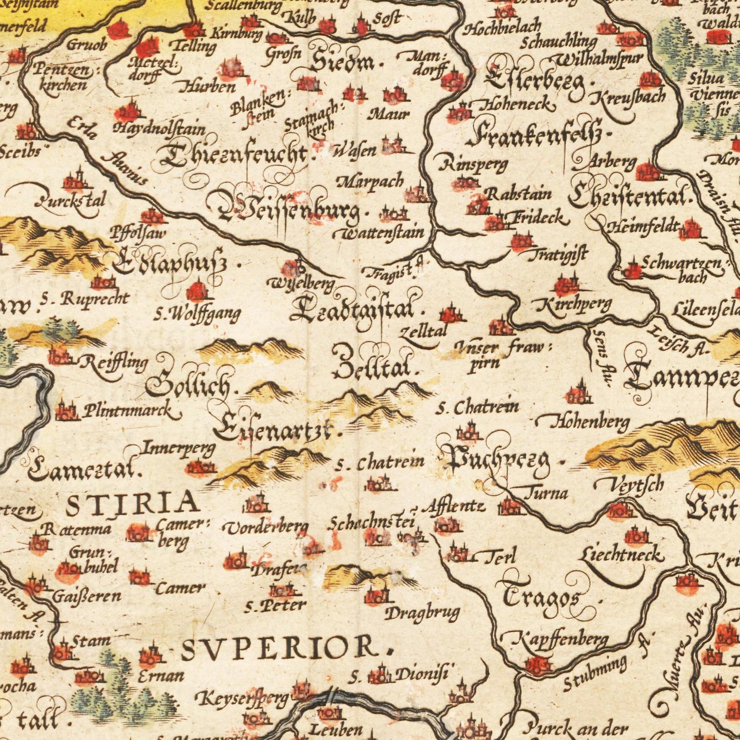 Historische Landkarte Österreich um 1609