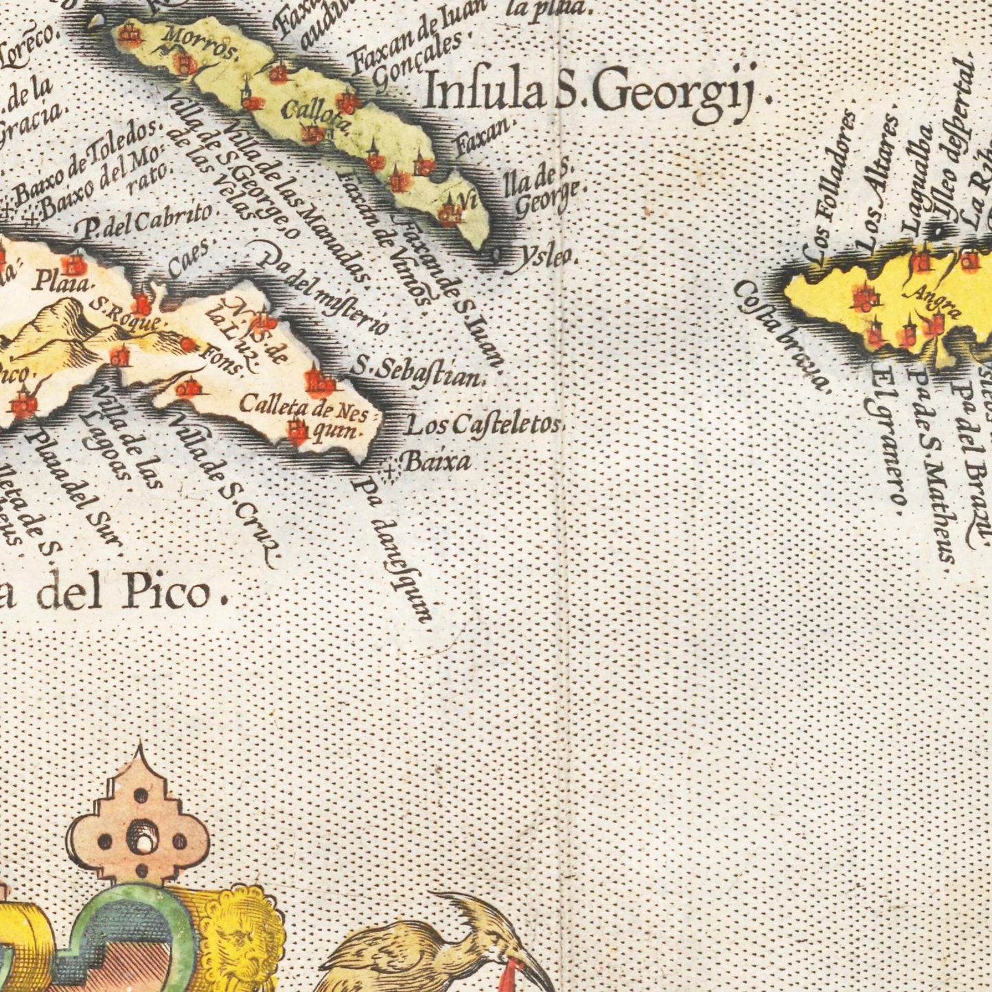 Historische Landkarte Azoren um 1609