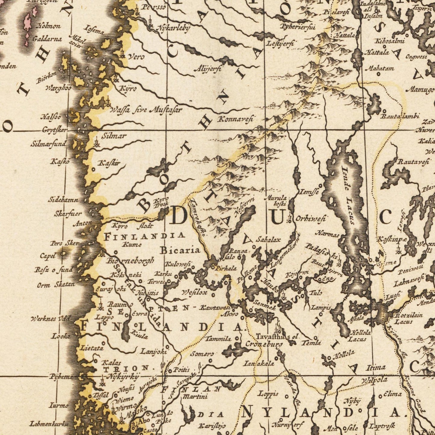 Historische Landkarte Schweden um 1698