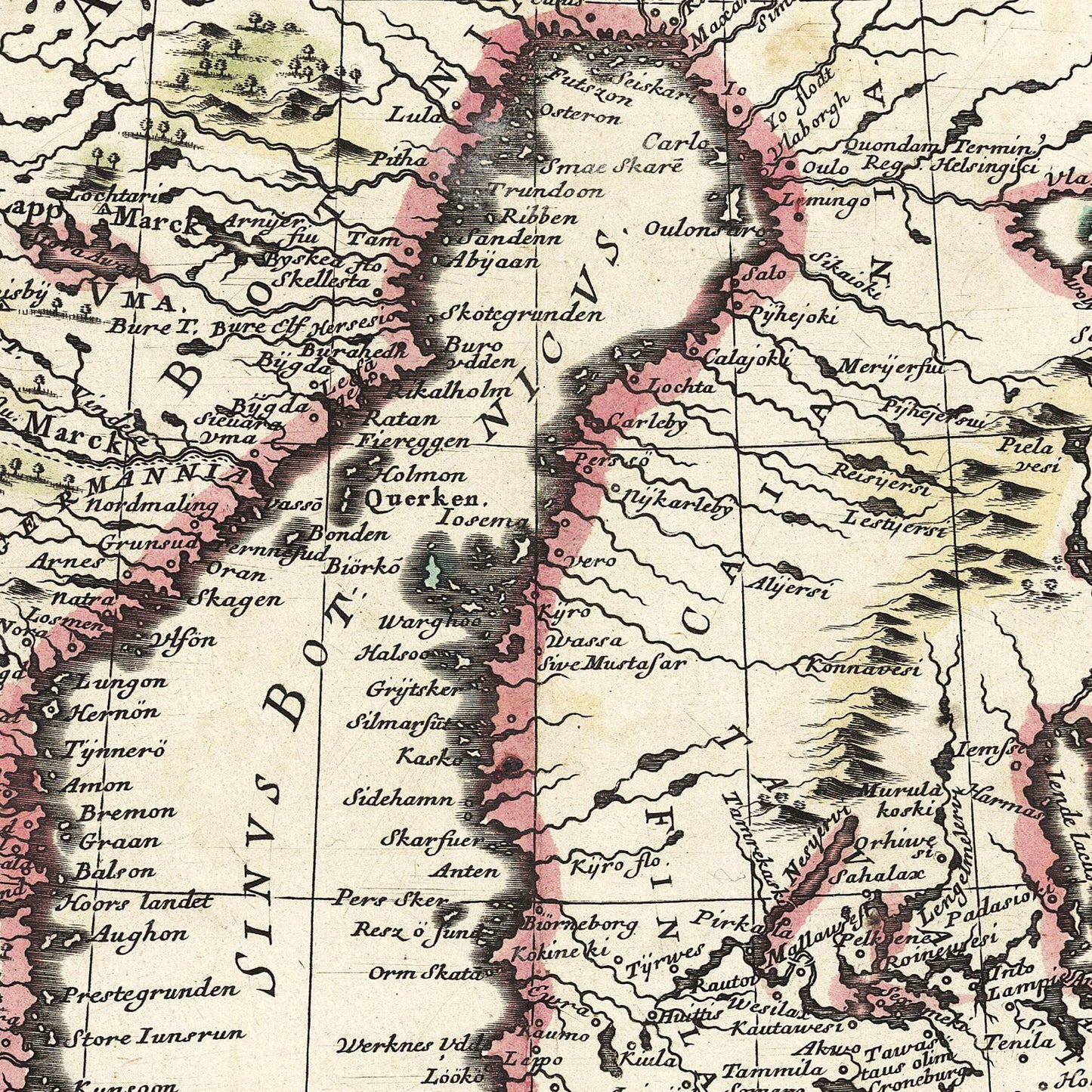 Historische Landkarte Skandinavien um 1680