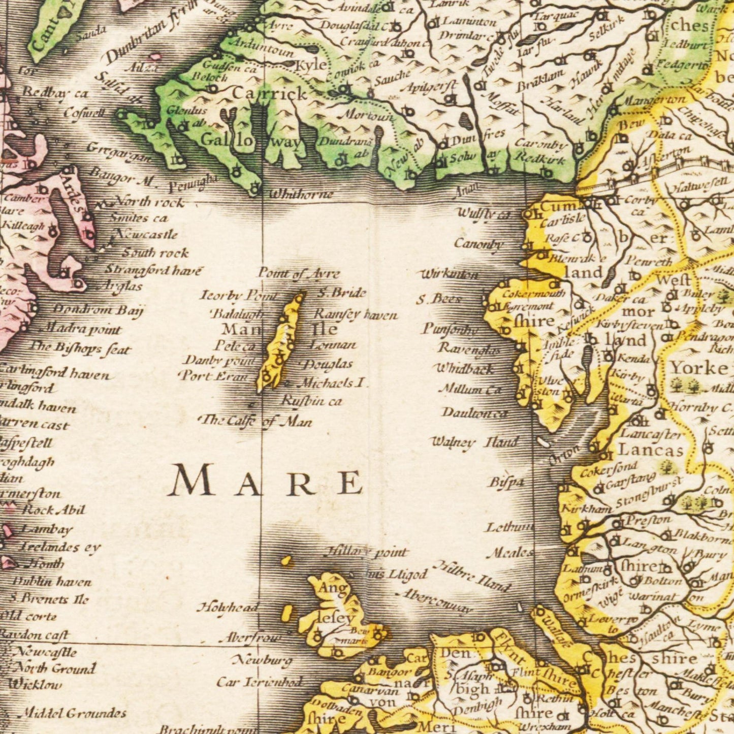 Historische Landkarte Vereinigtes Königreich um 1635