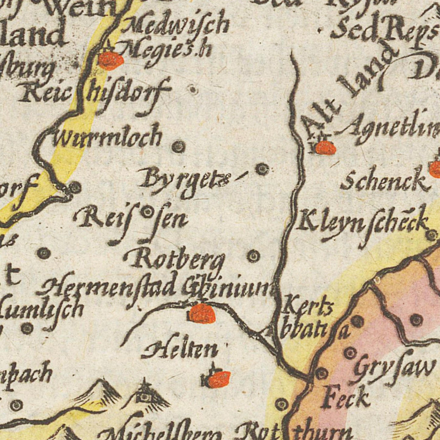 Historische Landkarte Transilvanien um 1609