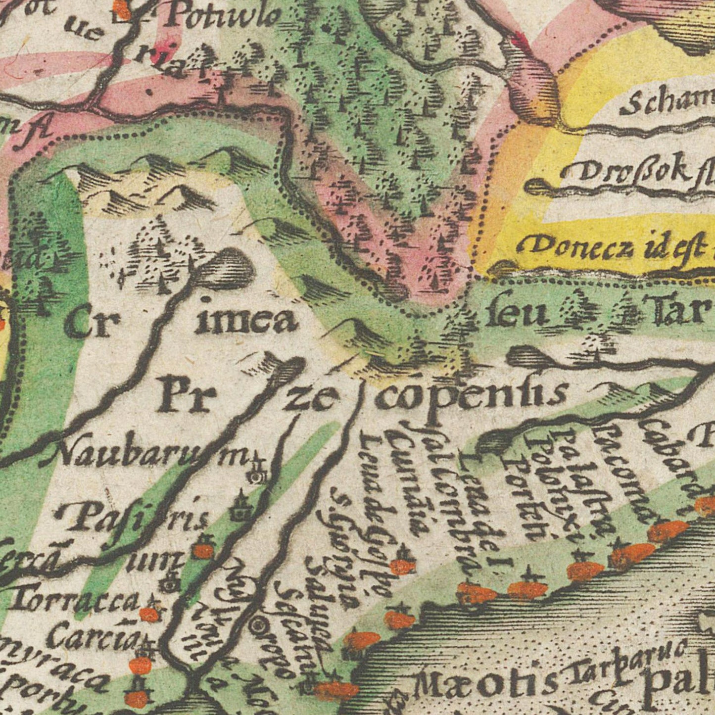 Historische Landkarte Ukraine um 1609