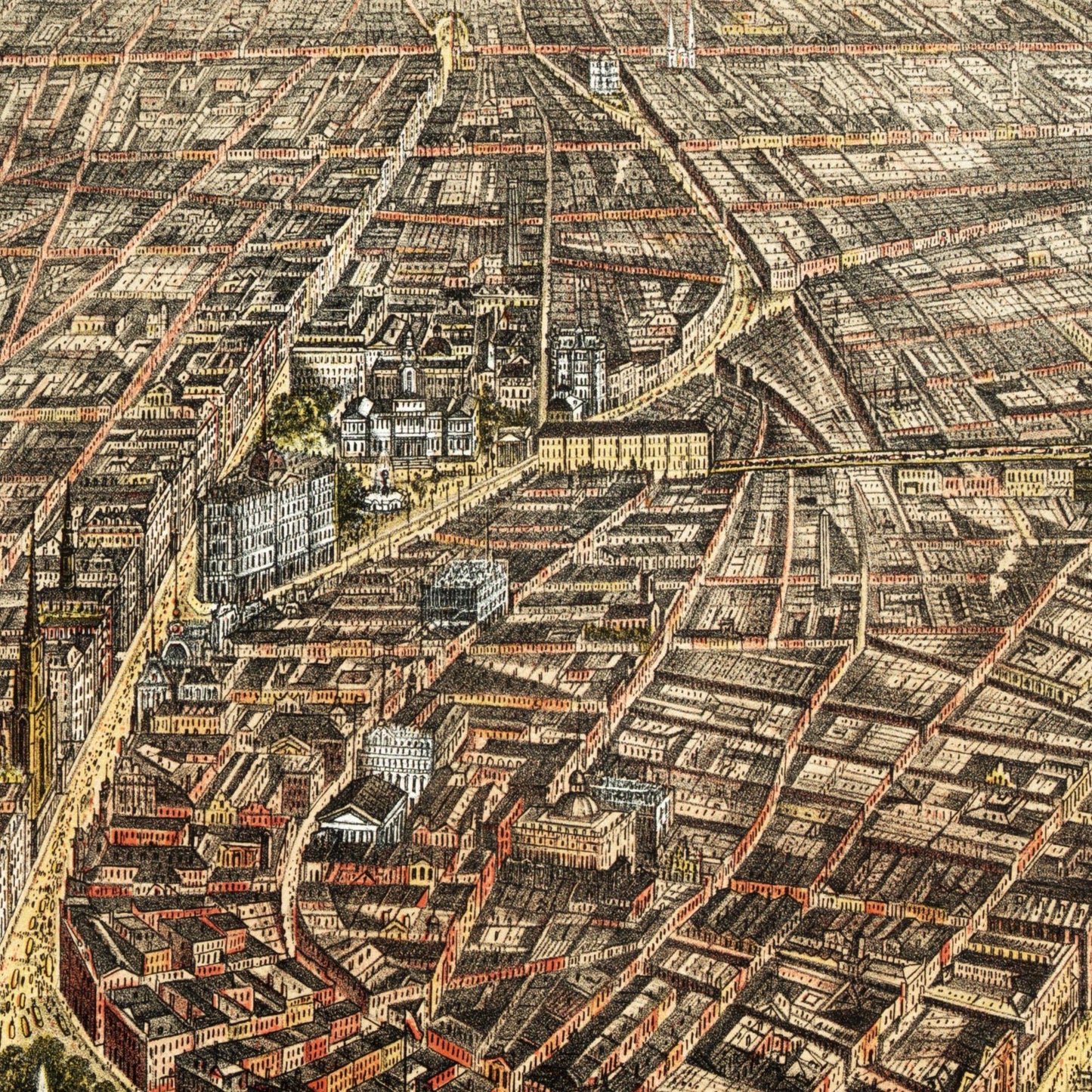 Historische Stadtansicht New York City um 1873