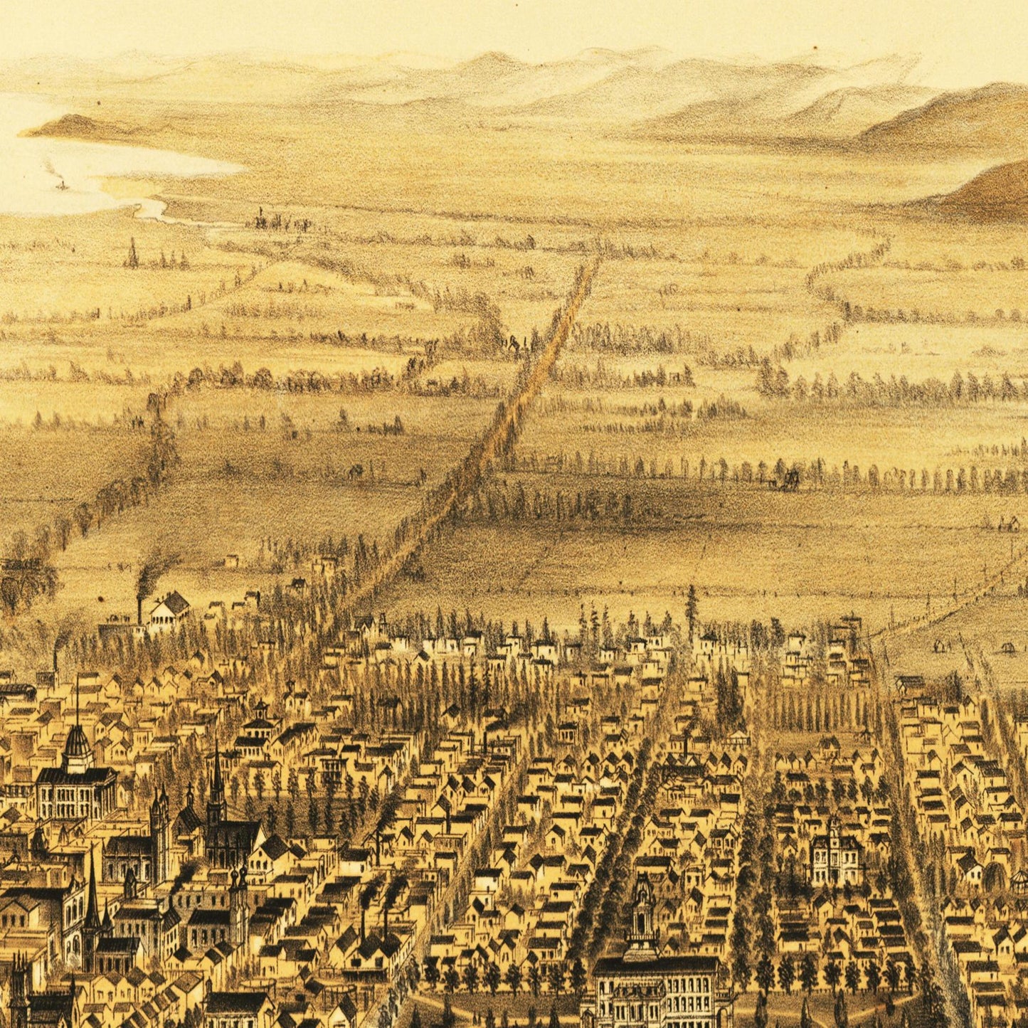 Historische Stadtansicht San José um 1875